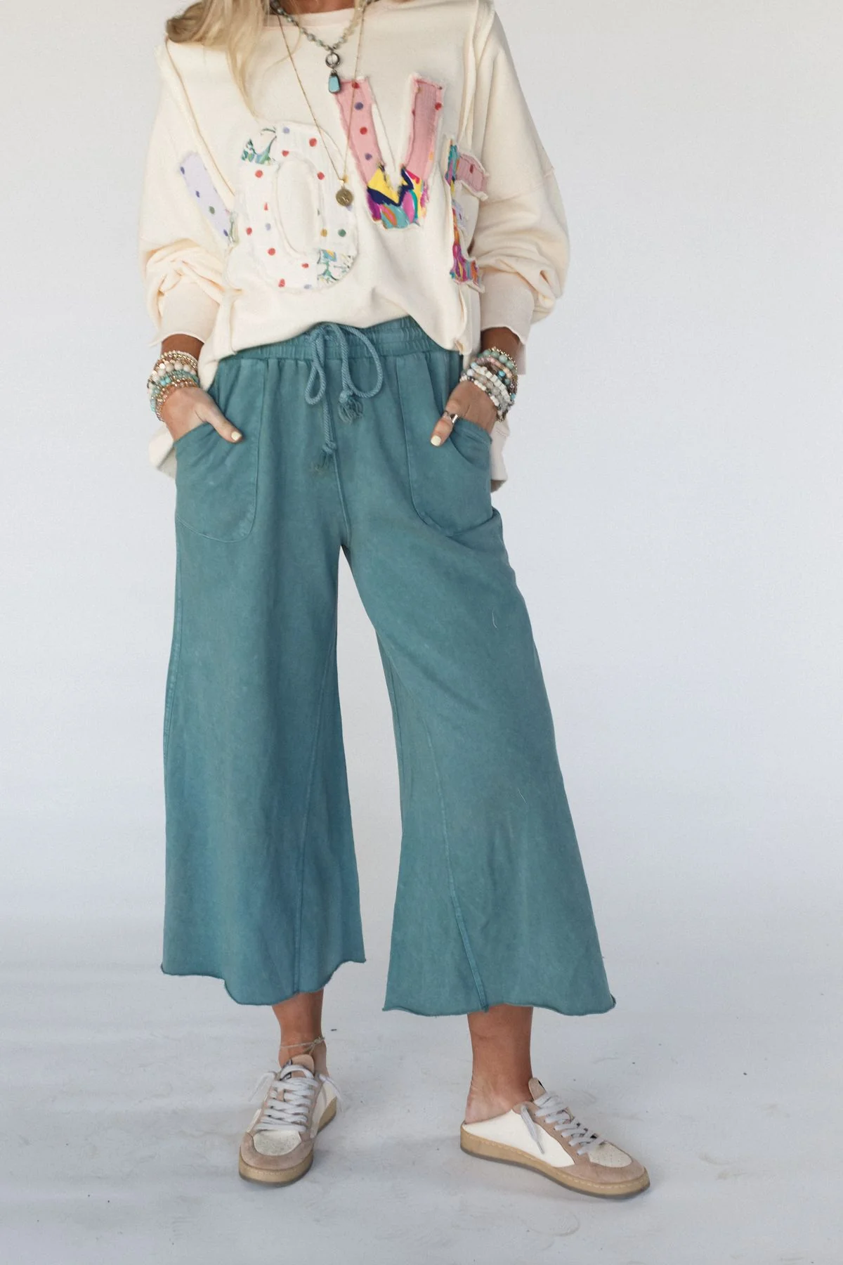 Relaxing Robin Wide Leg Pant - Teal Green - Pre Order