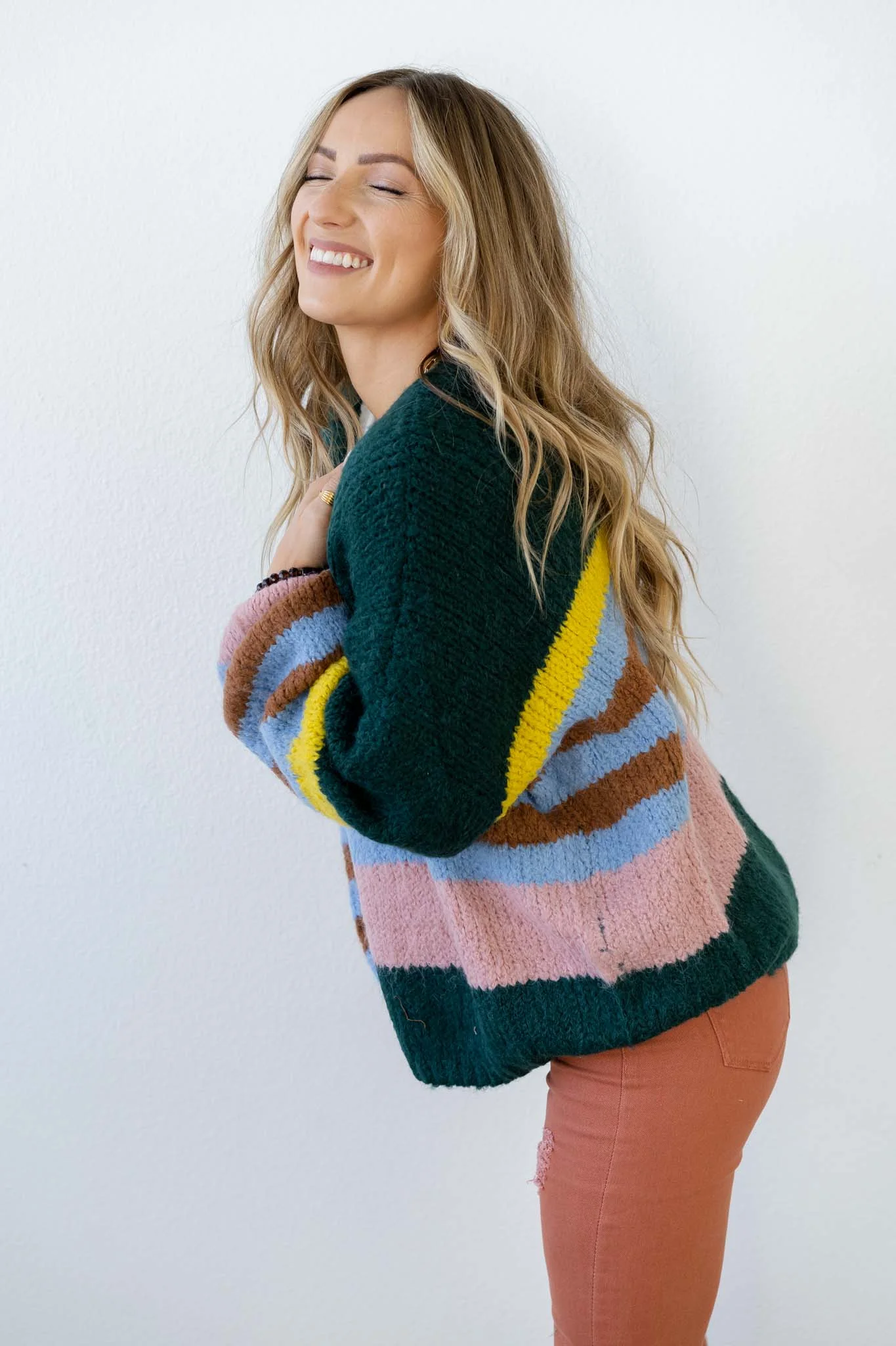 Retro Babe Striped Cardigan - Multi - Image 4