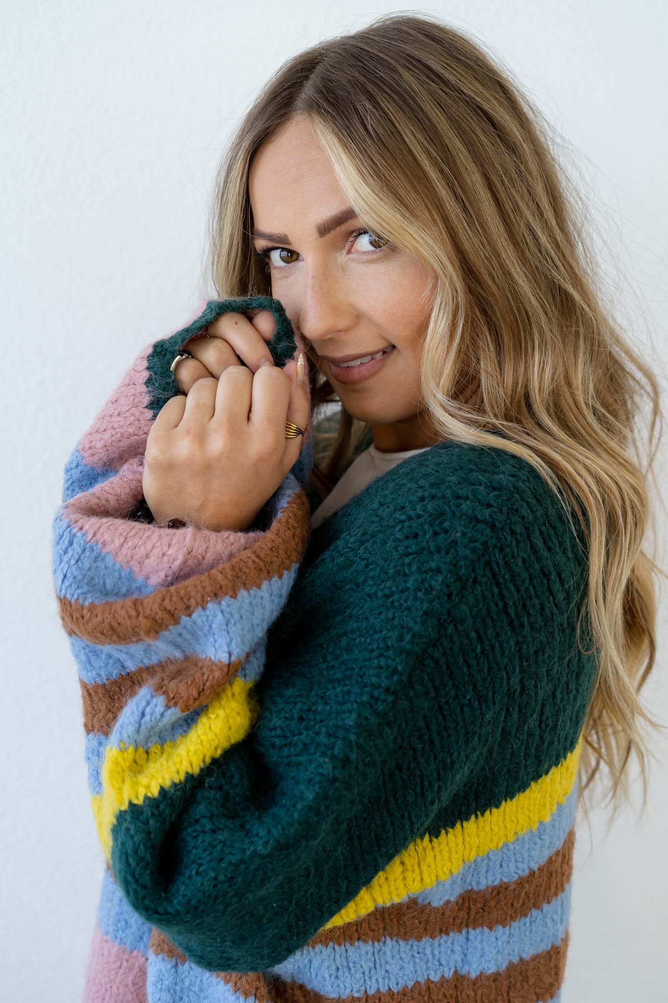 Retro Babe Striped Cardigan - Multi - Image 5