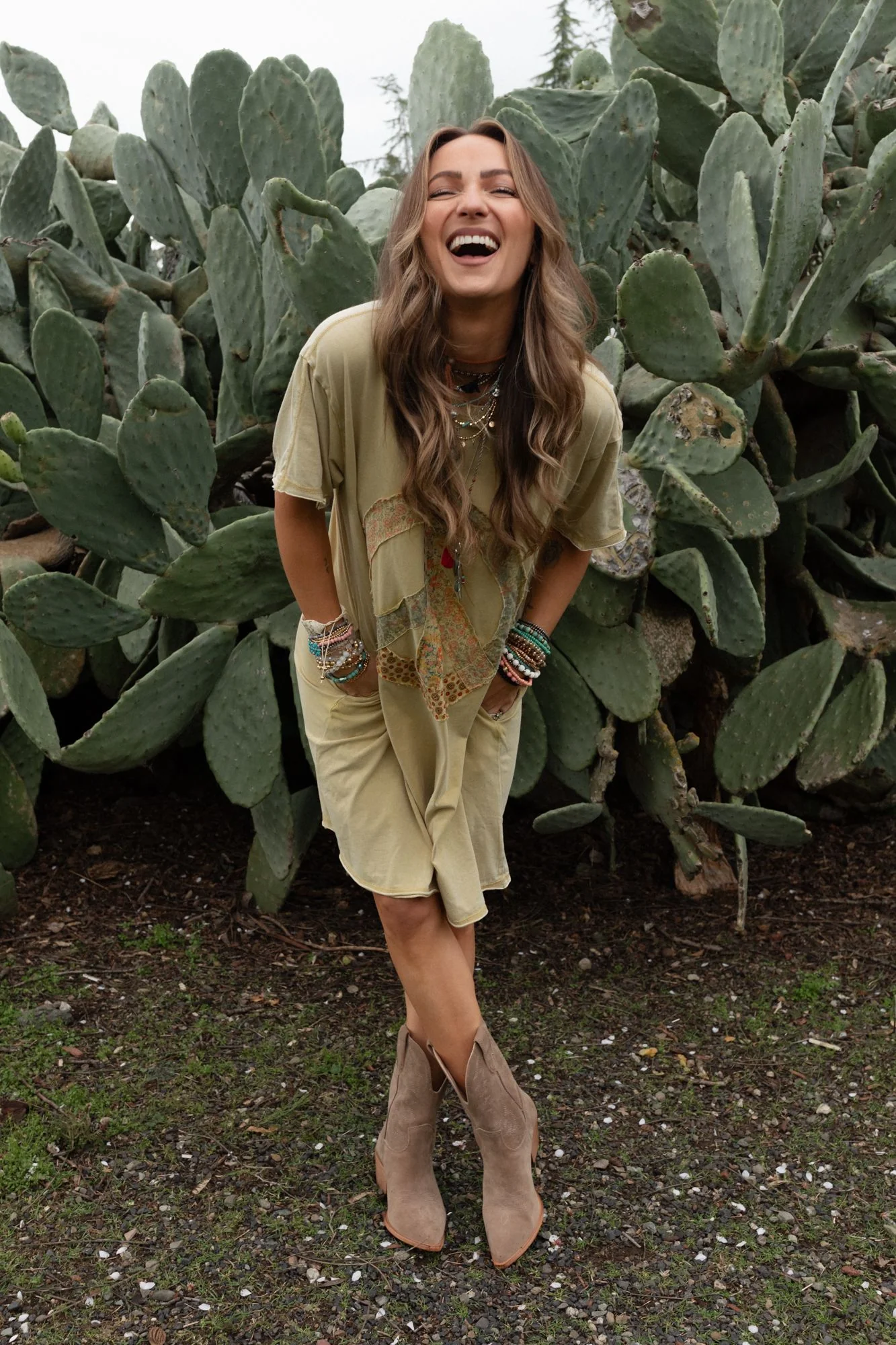 Retro Peace Tunic - Mustard - Image 6