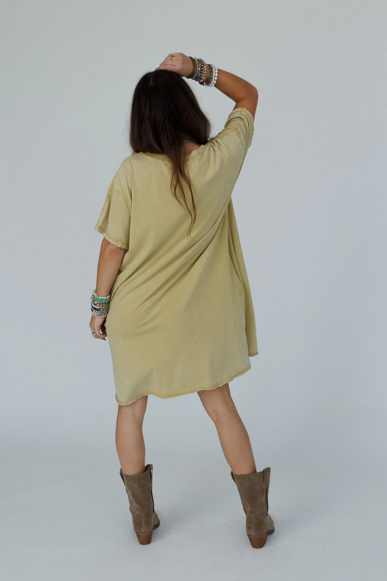 Retro Peace Tunic - Mustard - Image 9