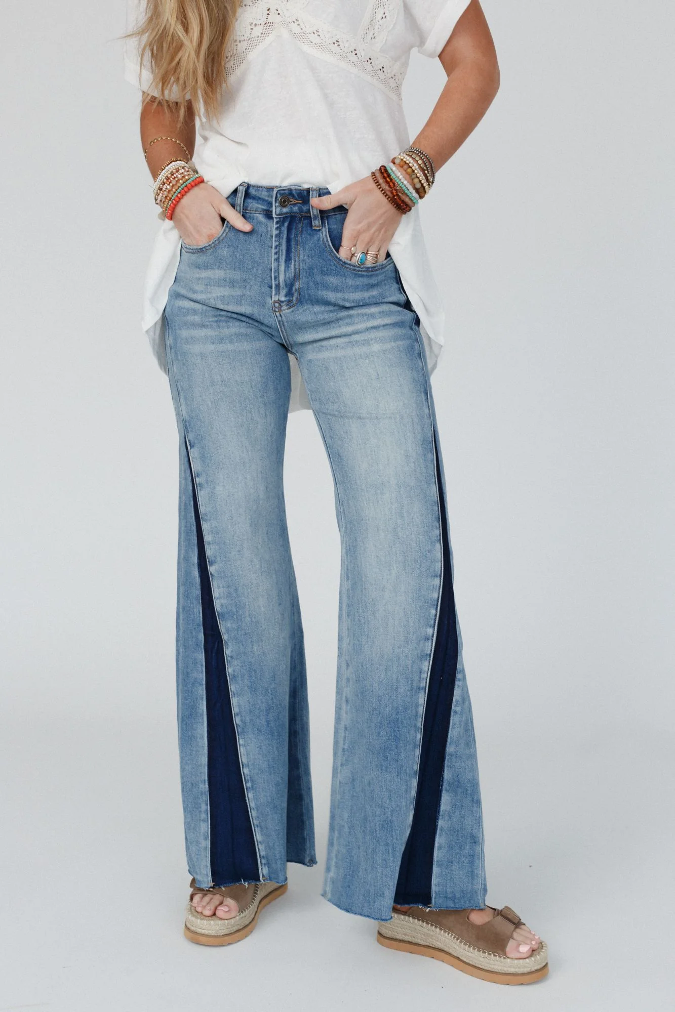 Retro Revival Wide Flare Jeans - Blue - Image 2