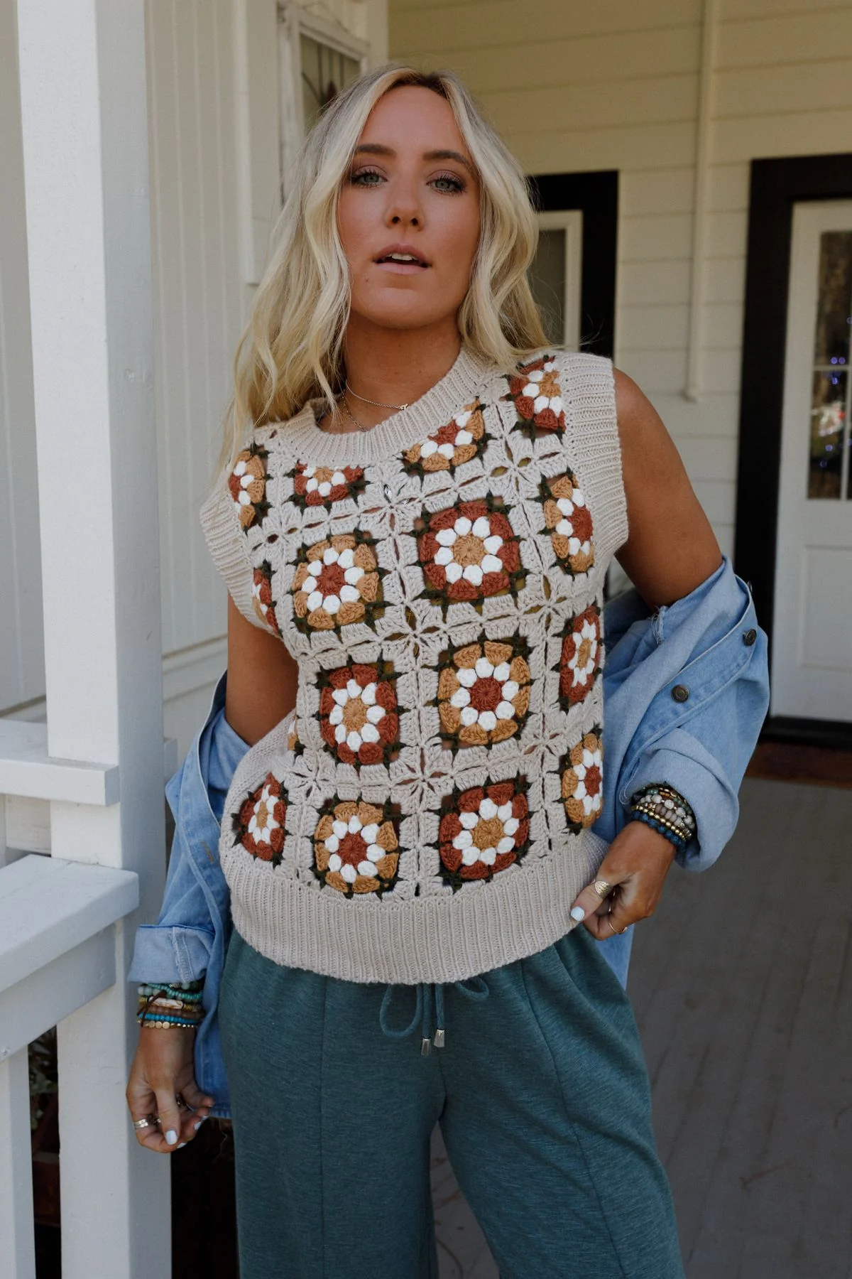 Retro Roadtrip Crochet Top - Natural - Pre Order