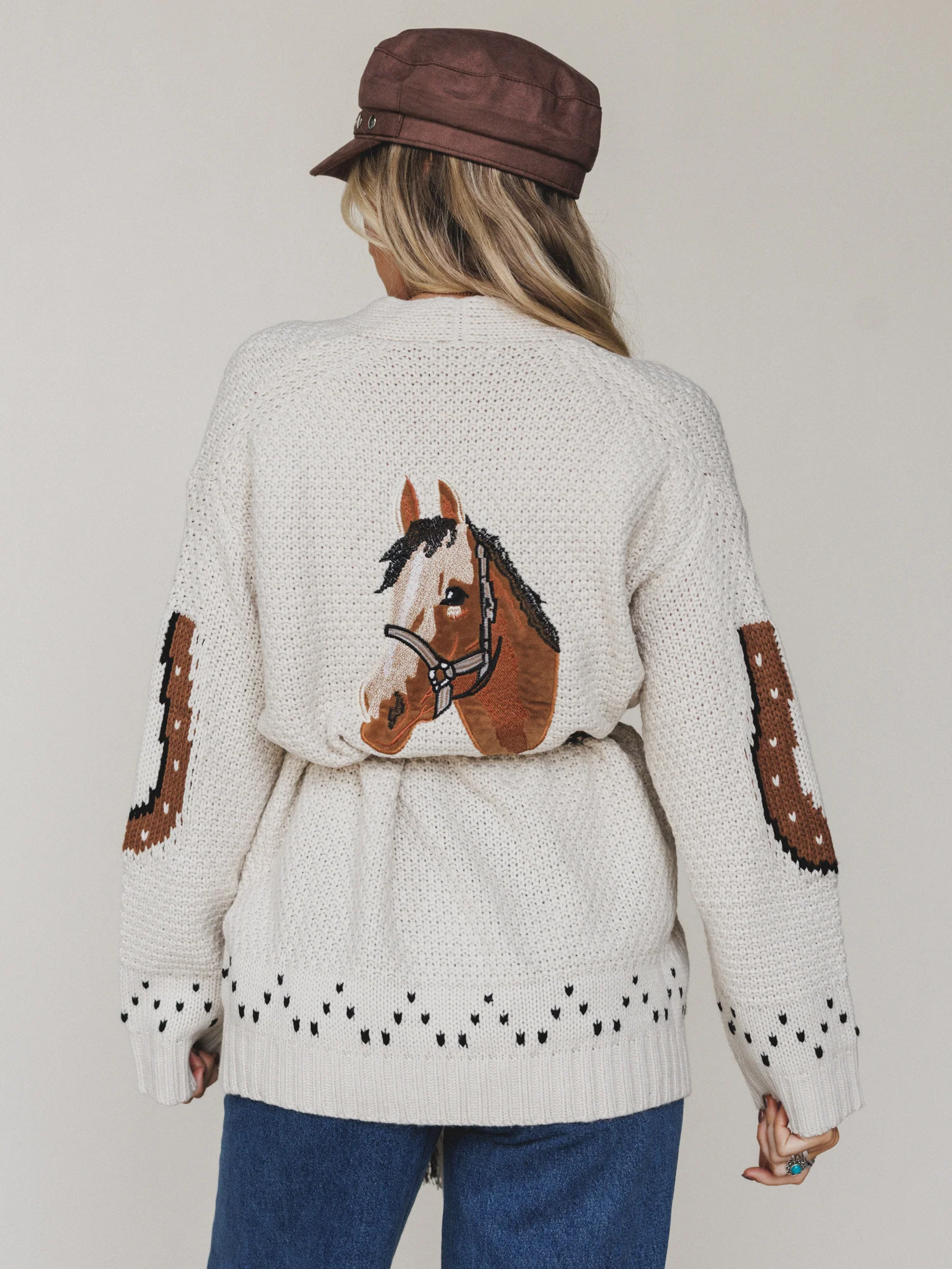 Retrofolk Cardigan - Cream - Image 6