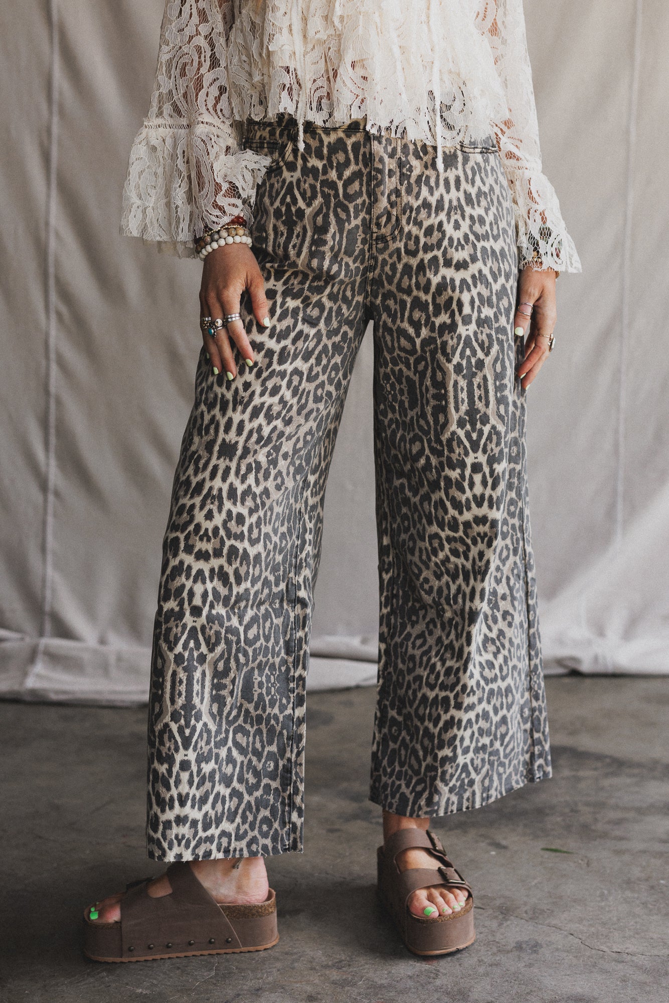 Roaming Leopard Print Pants - Brown - Image 5