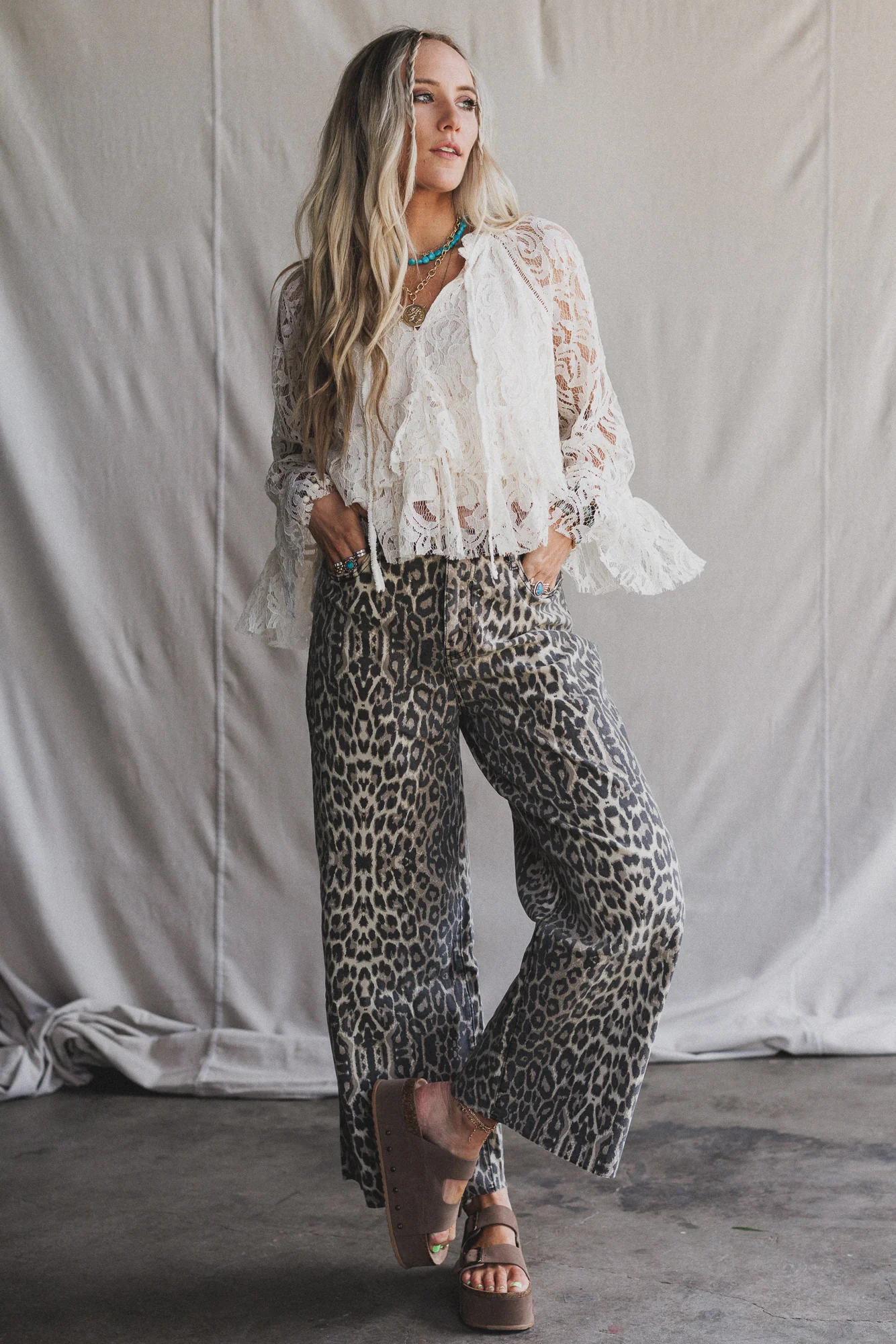 Roaming Leopard Print Pants - Brown - Image 6