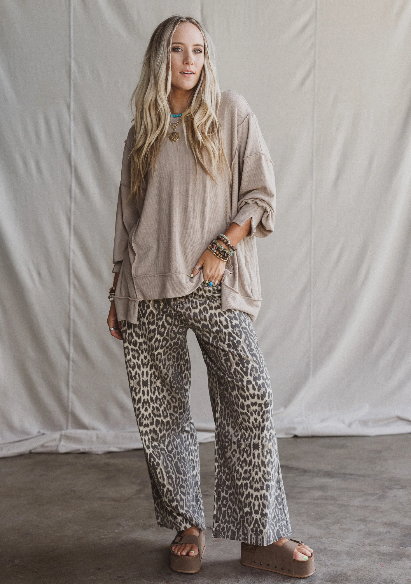 Roaming Leopard Print Pants - Brown - Image 7