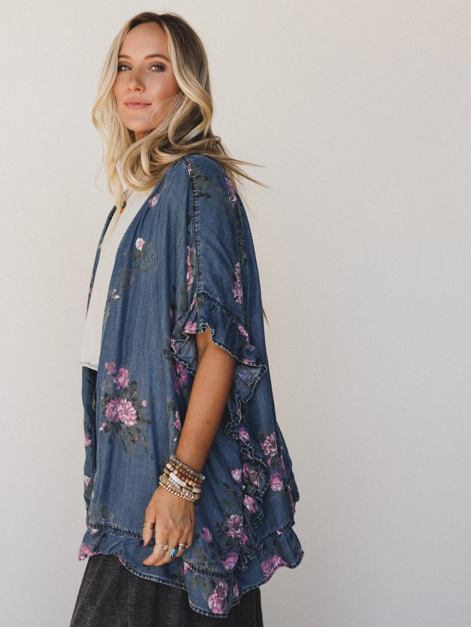 Robbie Floral Denim Jacket - Denim - Image 5