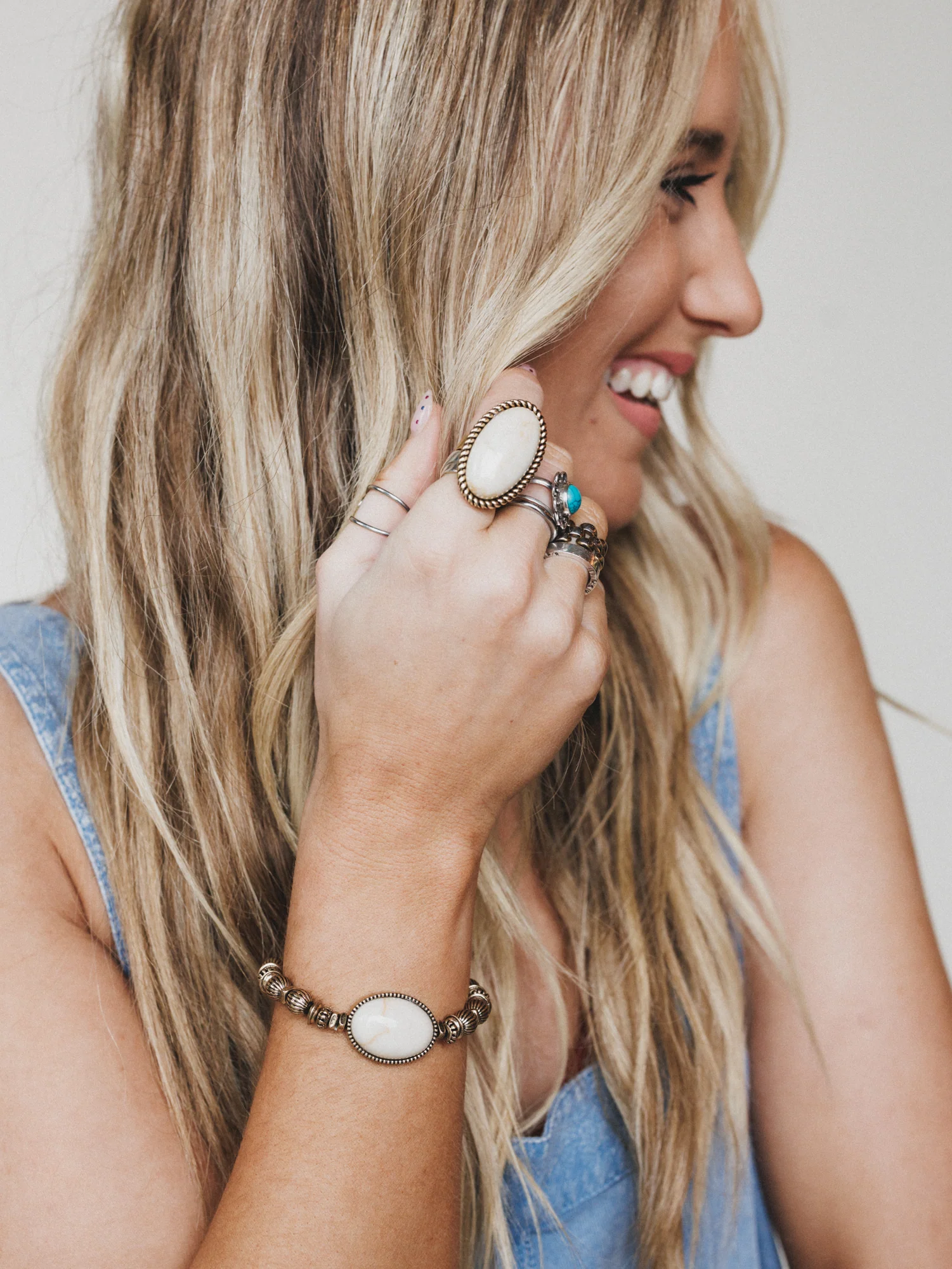 Roma Sun Stone Ring - White - Image 4