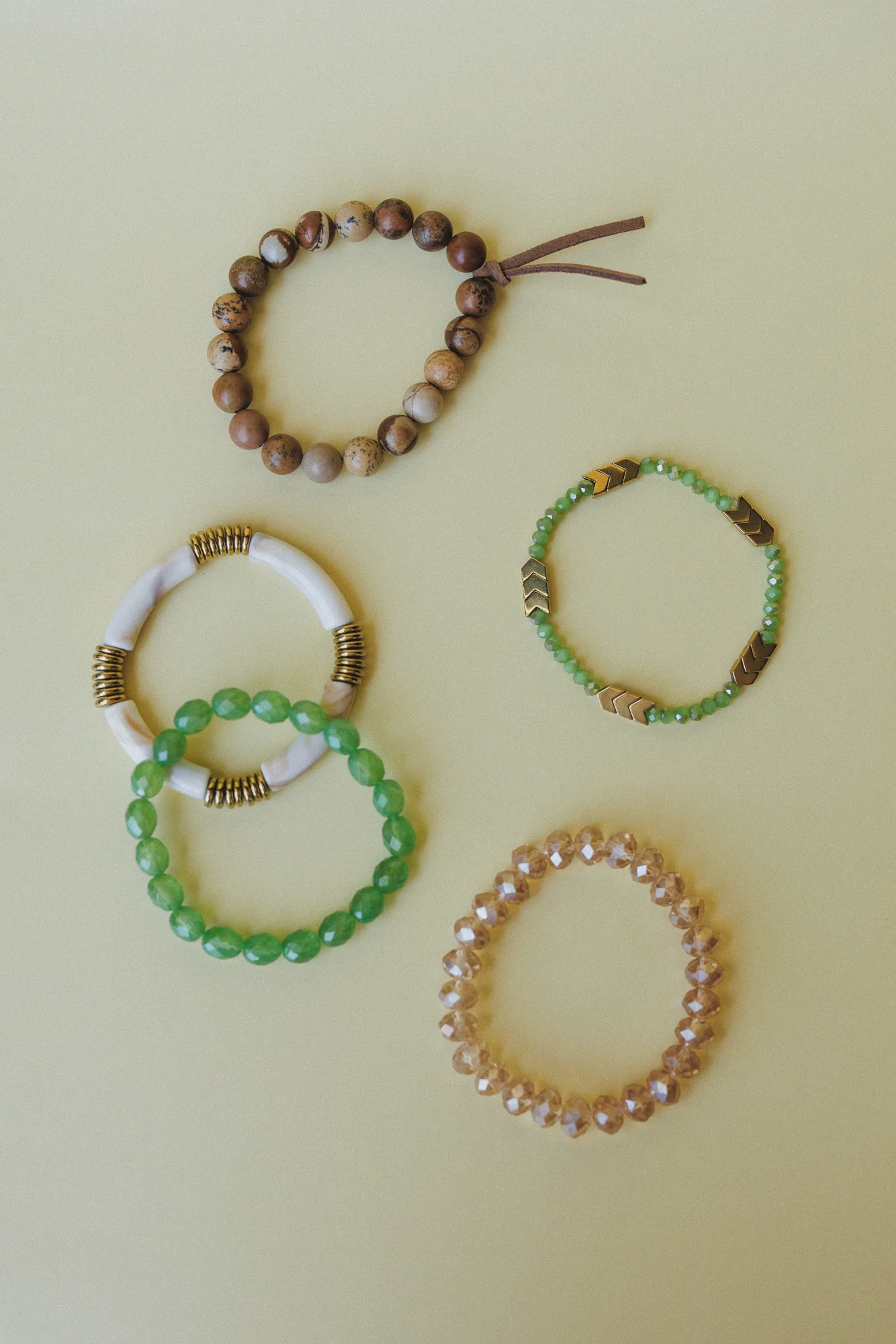 Romilly Bracelet Set - Green Multi - Image 3