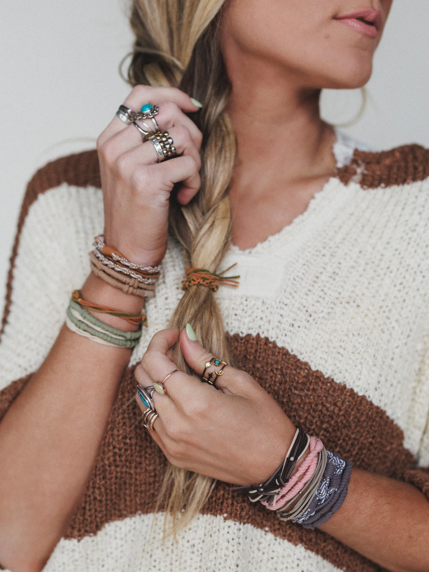 Rose Wrap Hair Tie Set - Multi - Pre Order