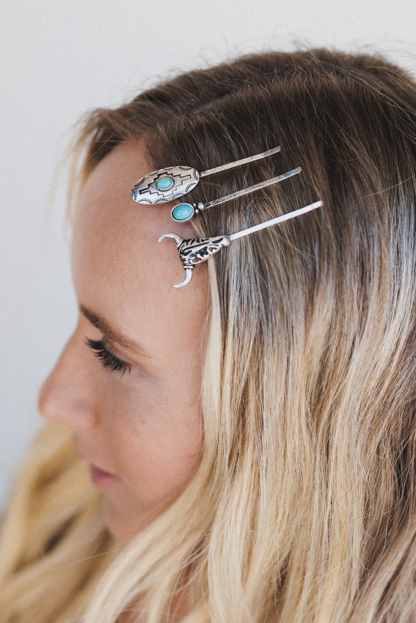 Rustic Trails Hair Pin Set - Turquoise - Image 2