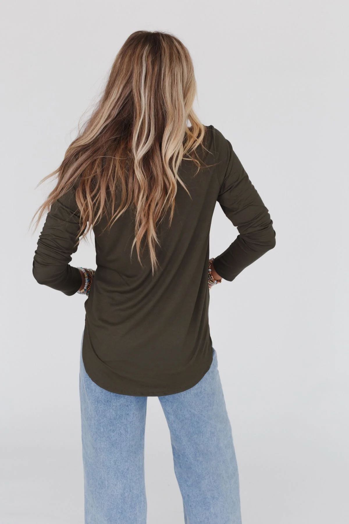 Ryder Long Sleeve Bralette Tee - Olive - Image 3