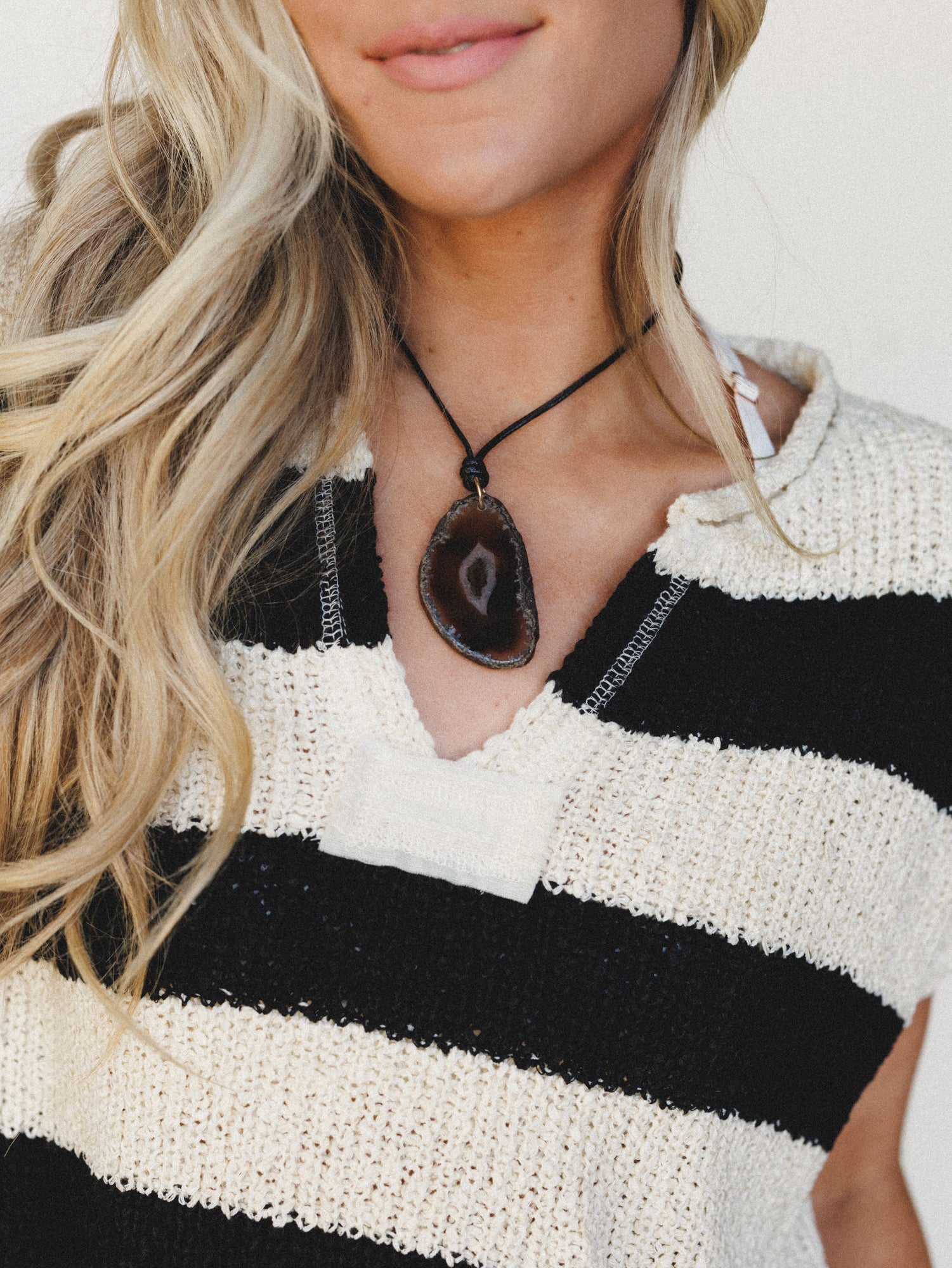 Sailor Striped Sweater Top - Black - Image 3