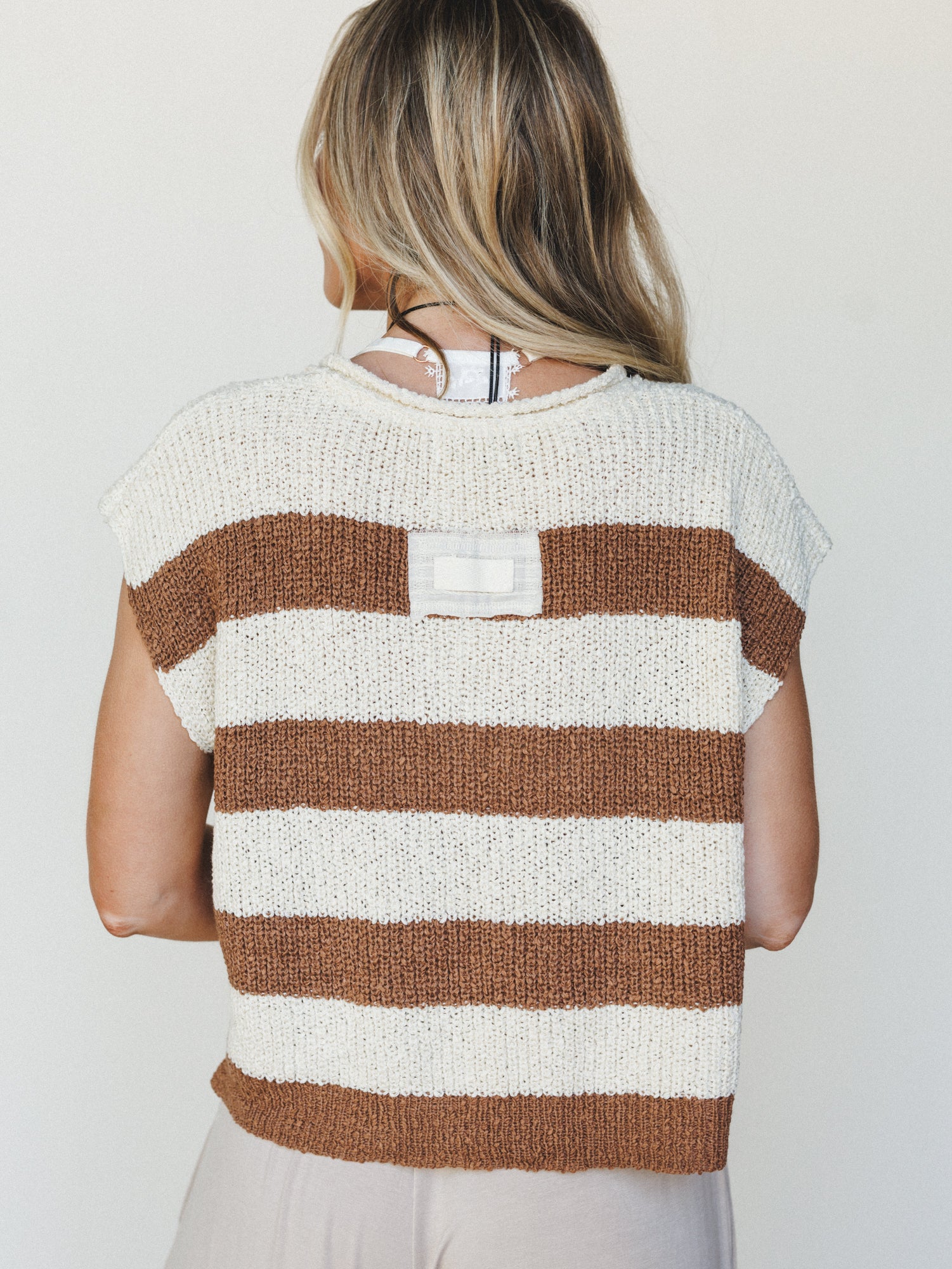 Sailor Striped Sweater Top - Deep Camel - Image 4