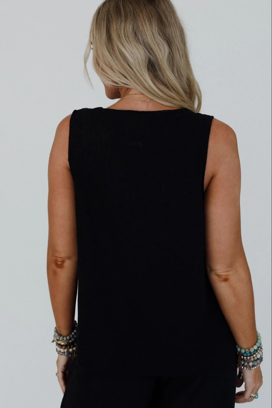 Salt Air Button Vest - Black - Image 4