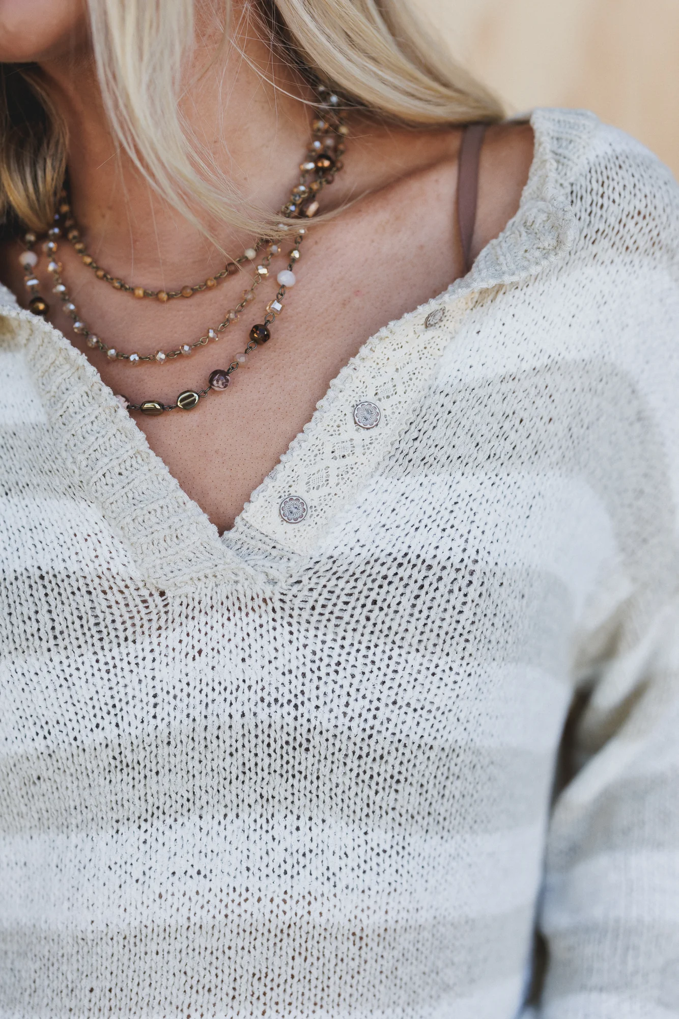 Sandy Shores Striped Top - Sand - Image 2
