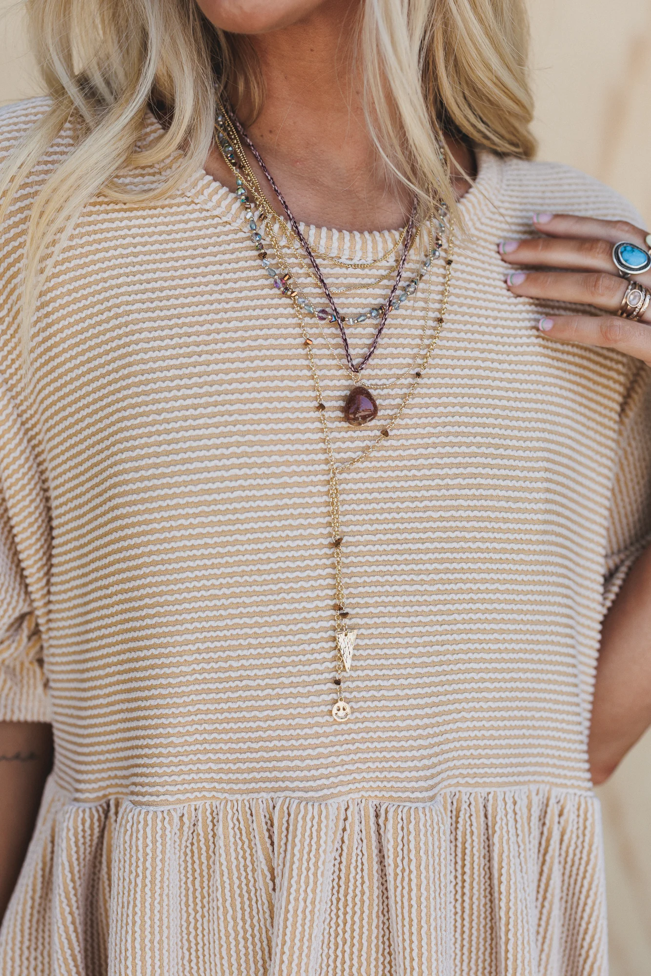 Saturn Layered Necklace - Gold - Image 2