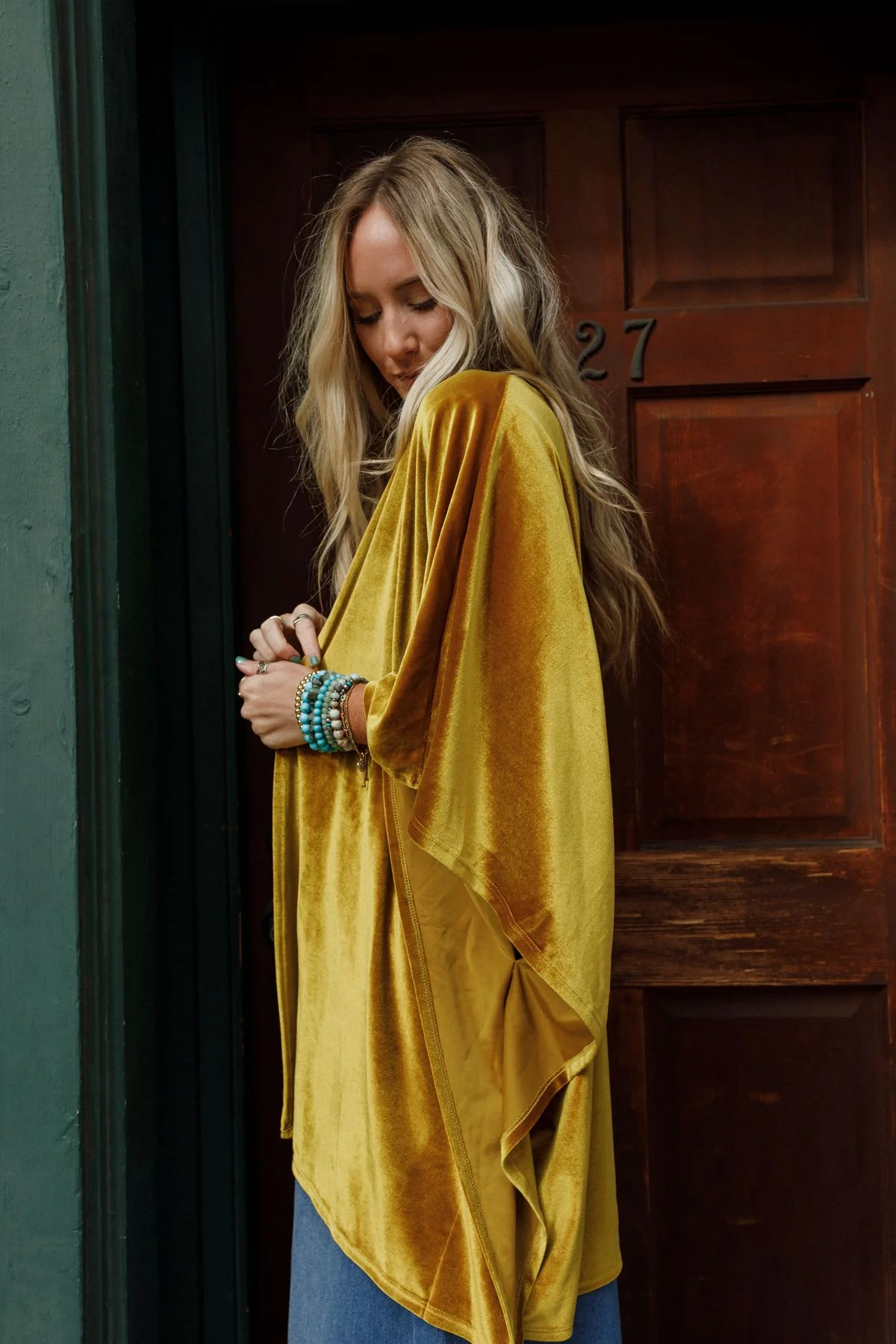 The Nest Savoy Velvet Kimono - Marigold - Image 3