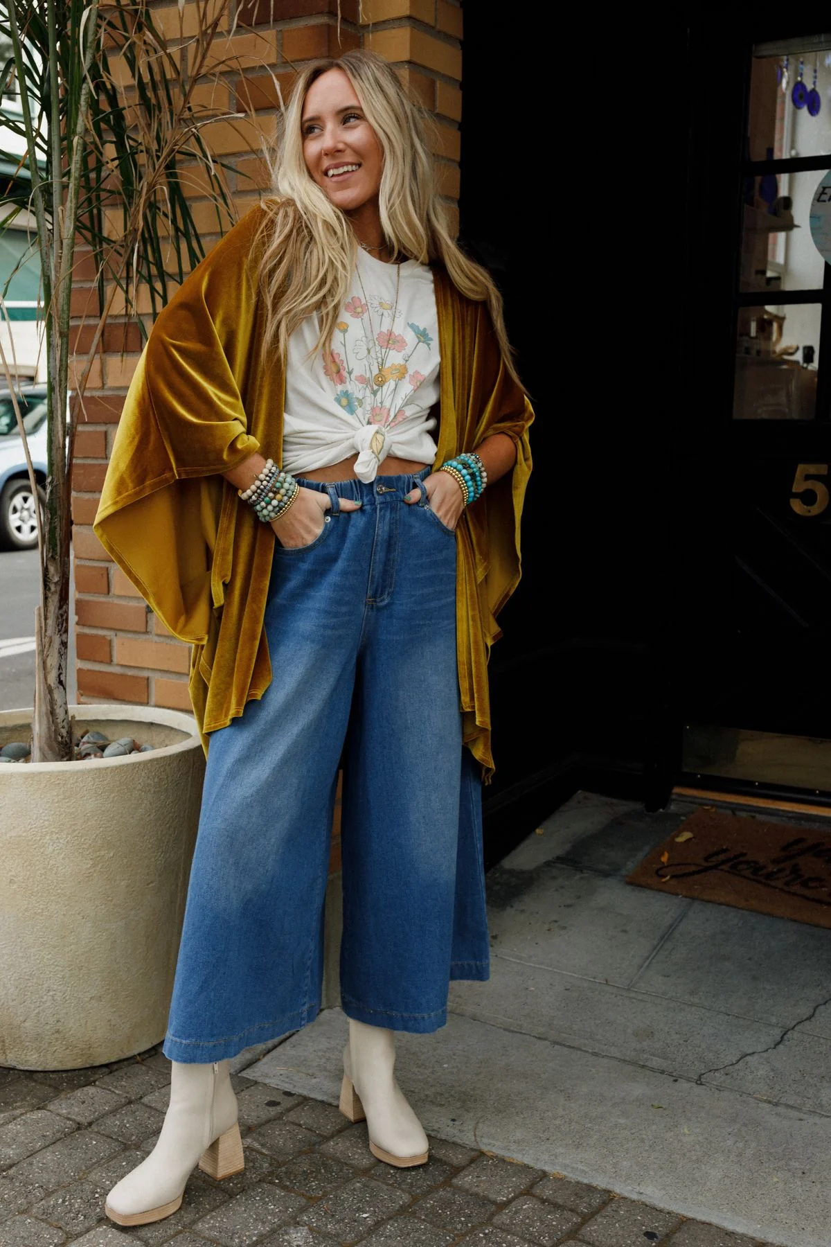 The Nest Savoy Velvet Kimono - Marigold - Image 4