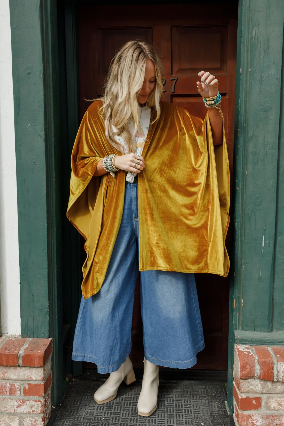 The Nest Savoy Velvet Kimono - Marigold - Image 5