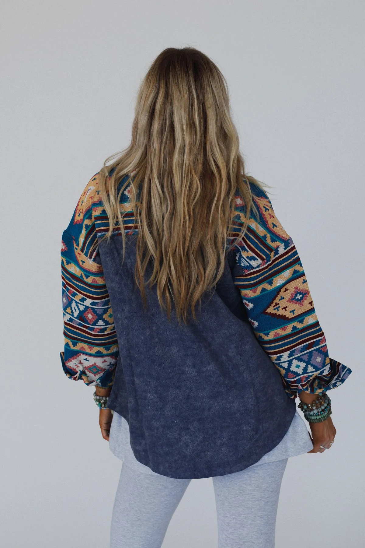 Scout Printed Sleeve Jacket - Denim - Image 5