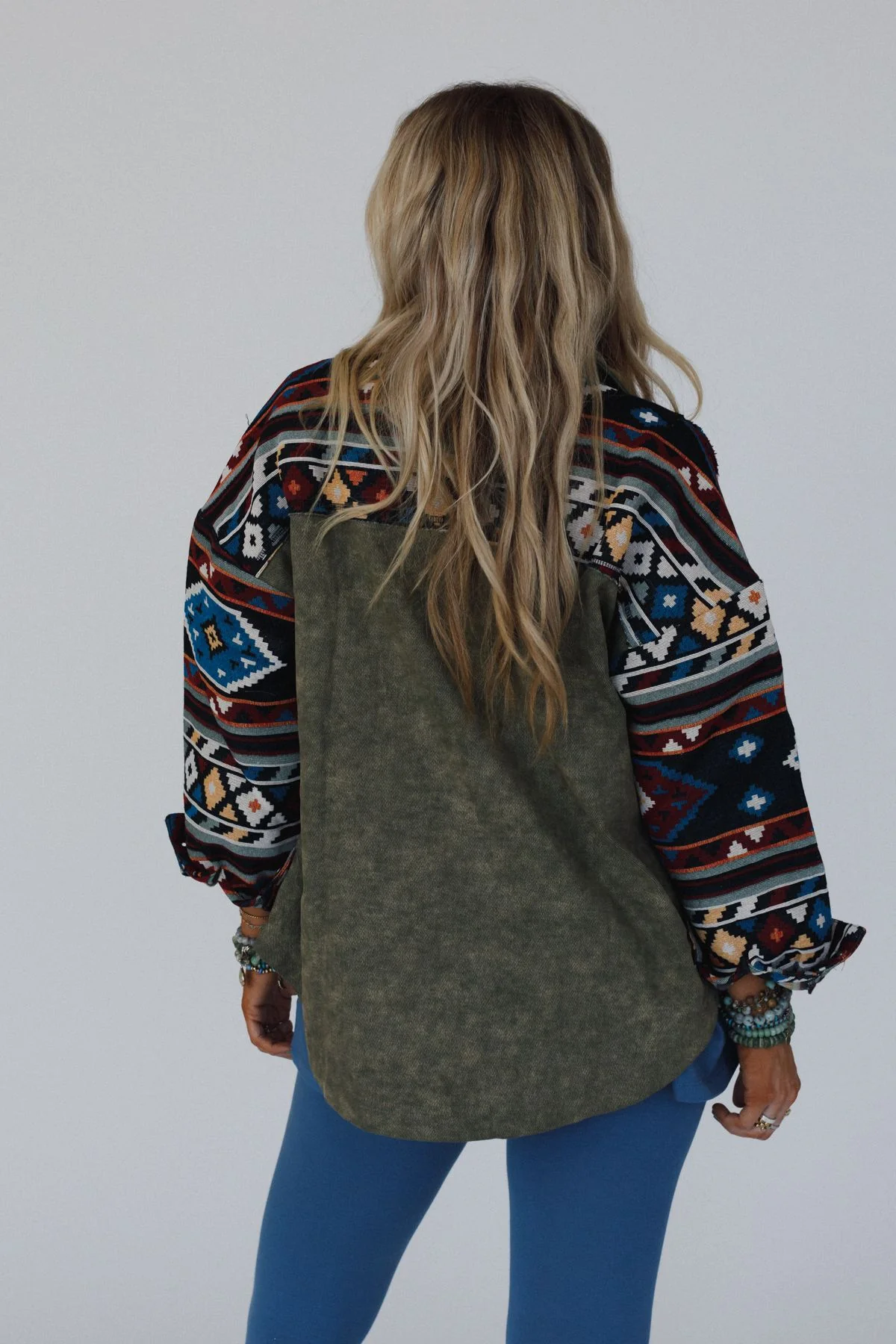 Scout Printed Sleeve Jacket - Olive - Image 6