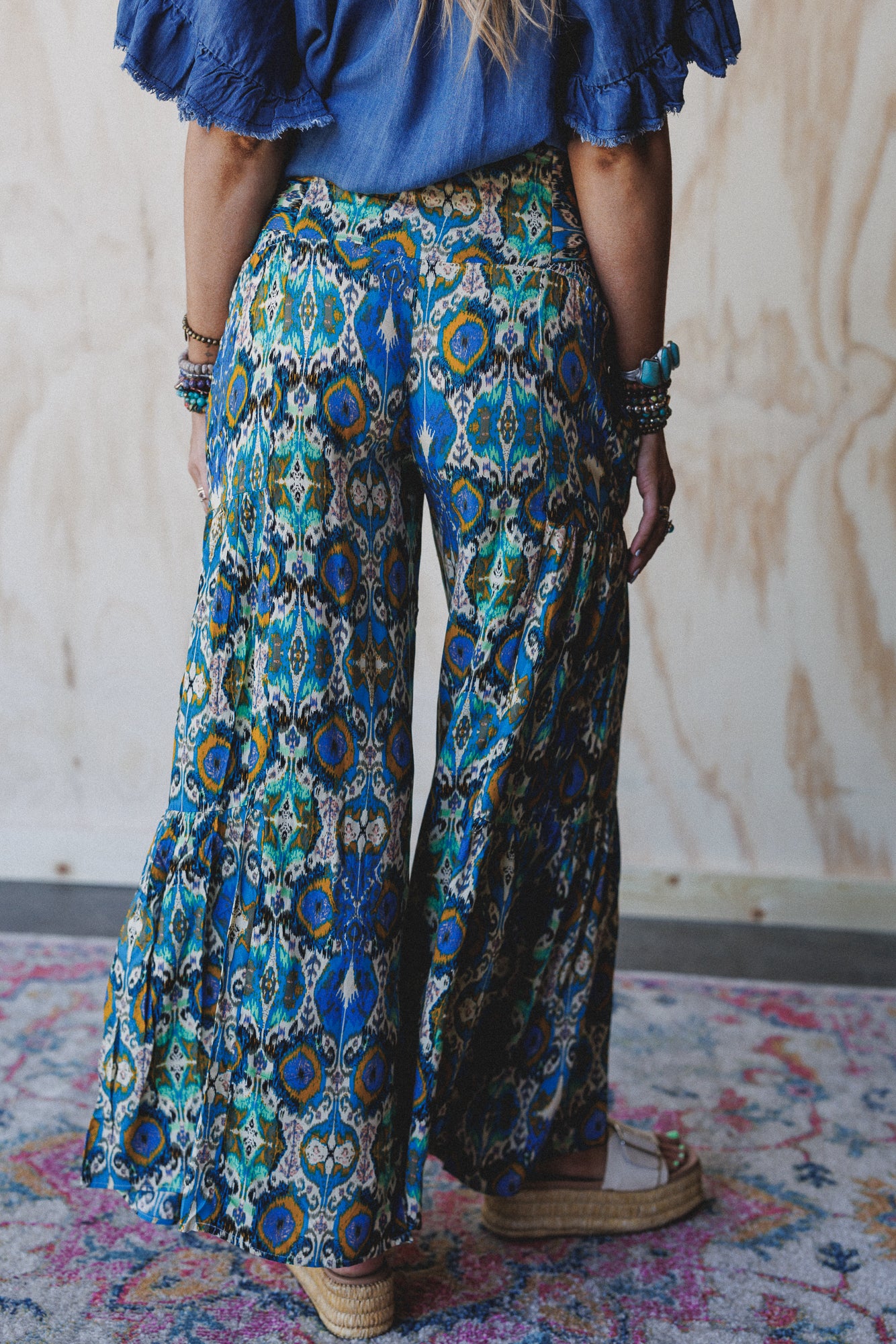 The Nest Secret Admirer Printed Pants - Blue Multi - Image 5