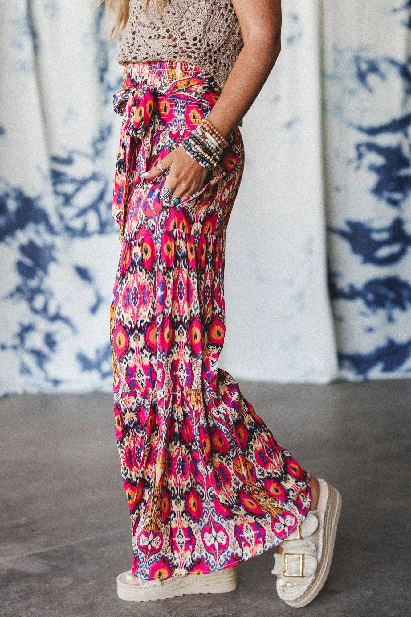The Nest Secret Admirer Printed Pants - Pink Multi - Image 3