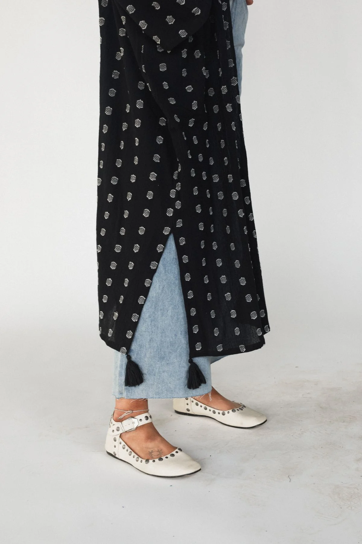 Selene Tassel Kimono - Black - Image 3