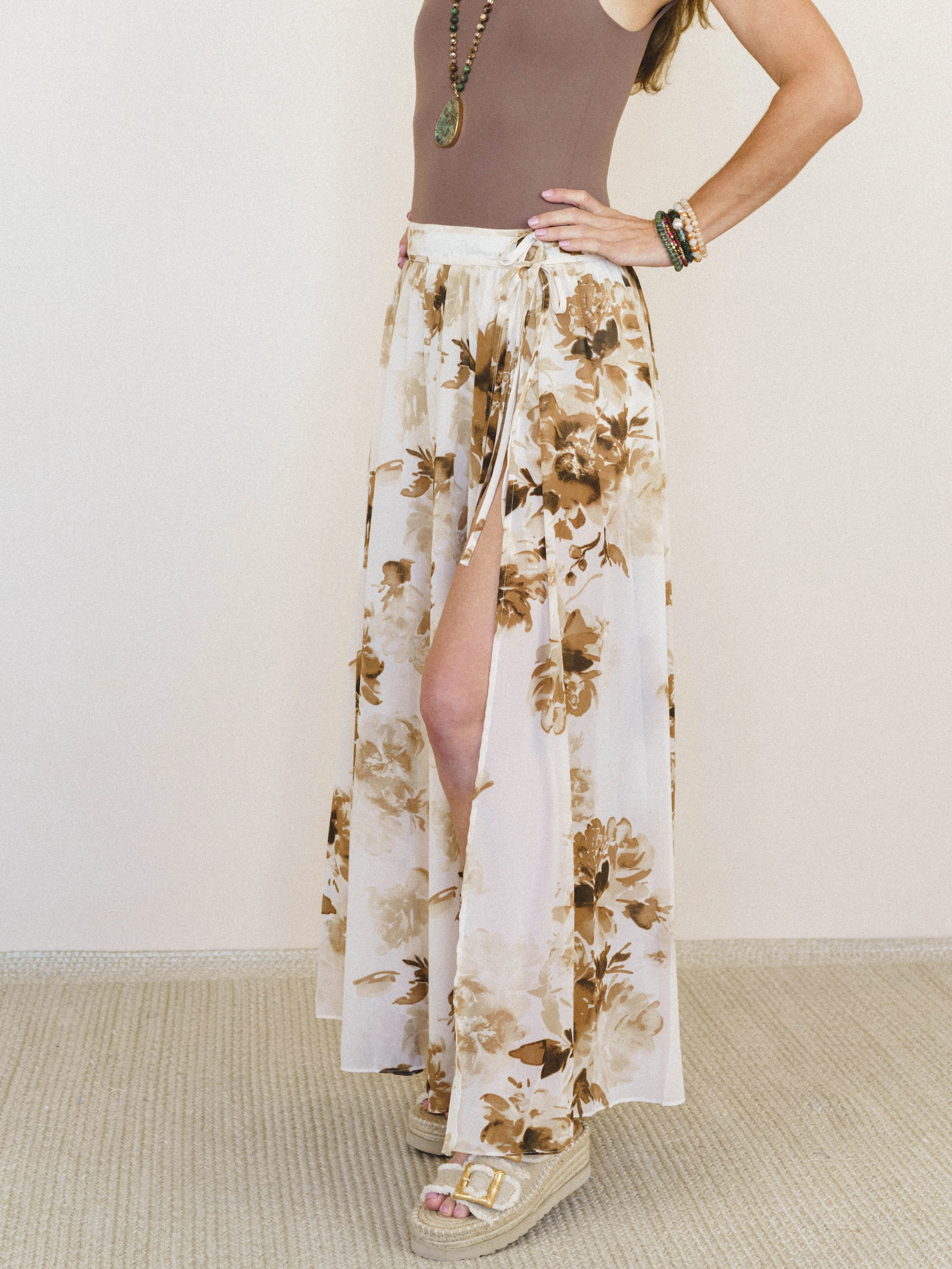 Sepia Spring Maxi Skirt - Sand - Image 2
