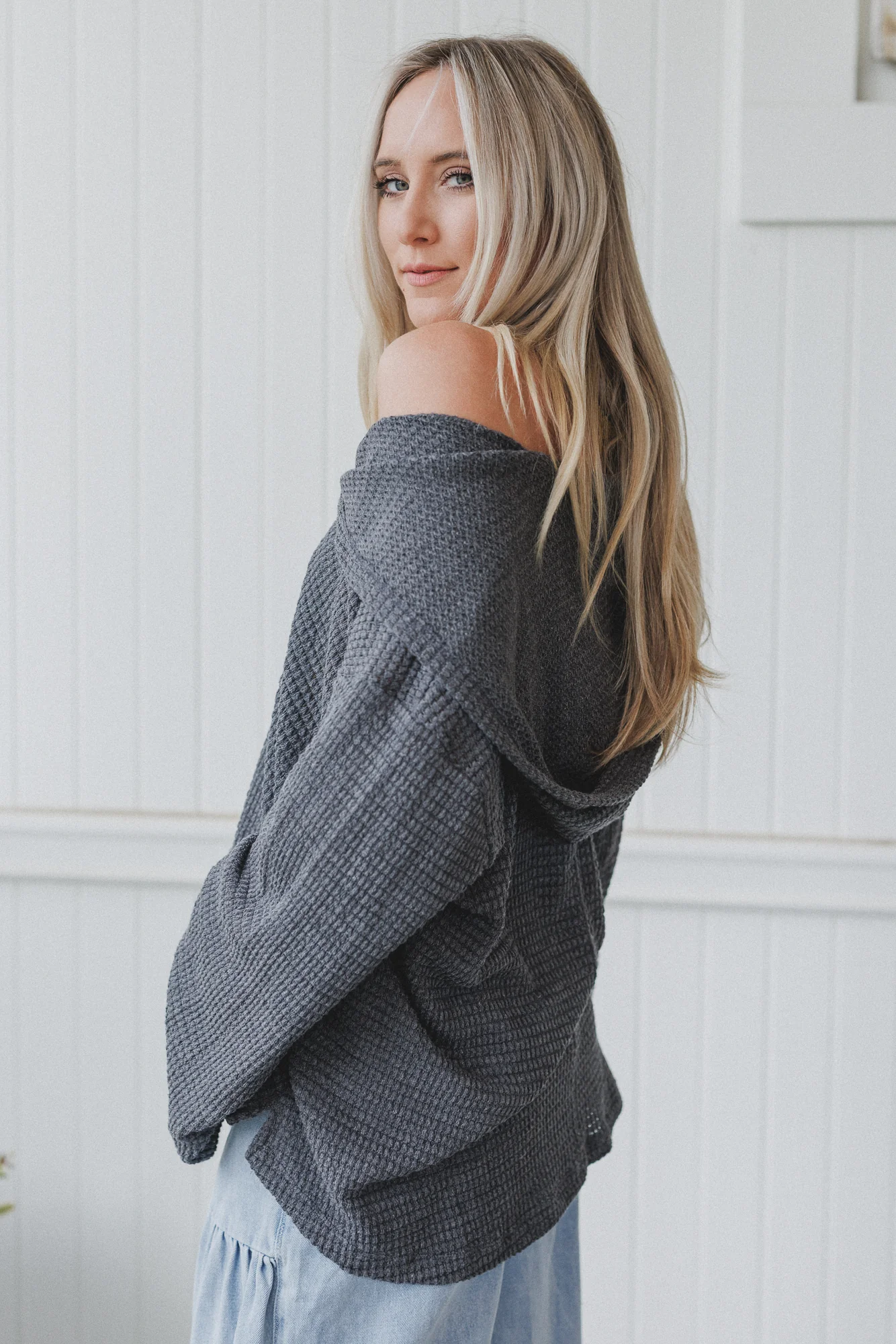 The Nest Serene Textured Top - Charcoal - Image 3