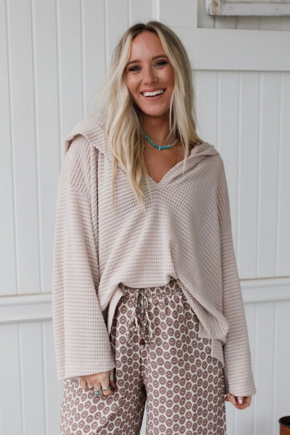 The Nest Serene Textured Top - Oatmeal