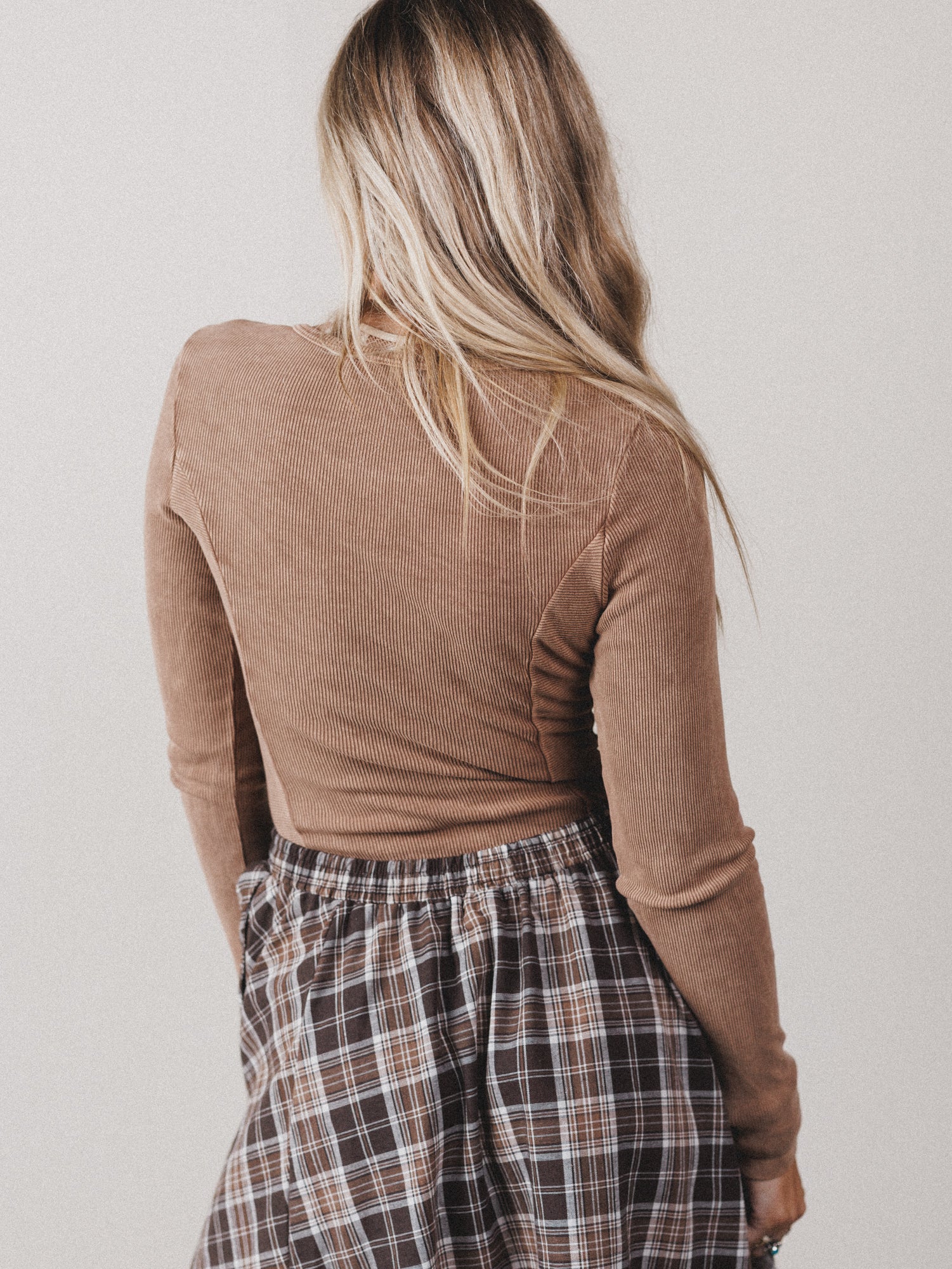 Serephina Ribbed Bodysuit Top - Mocha - Image 4