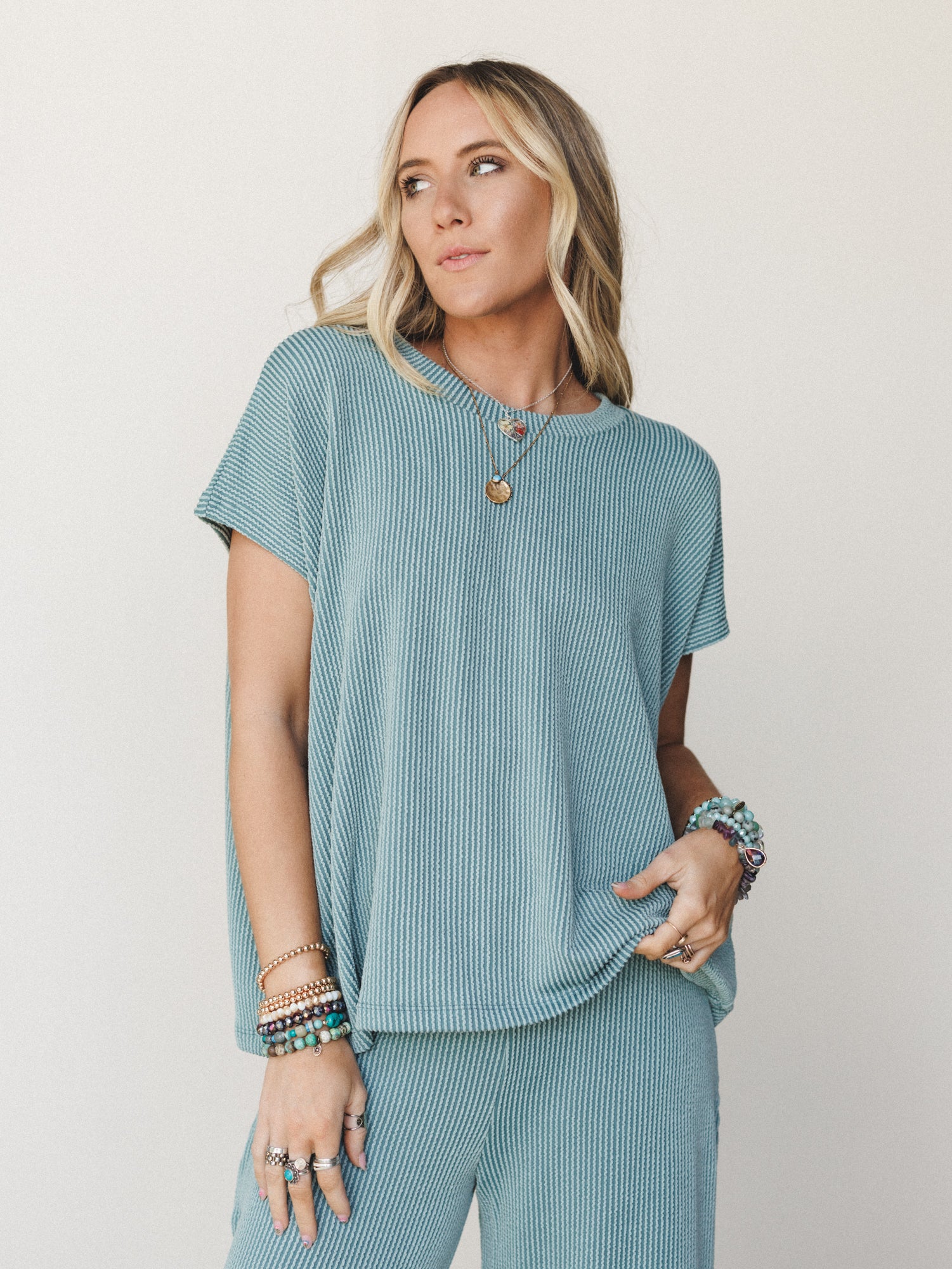 Set On It Pant And Tee Set - Jade - Image 3