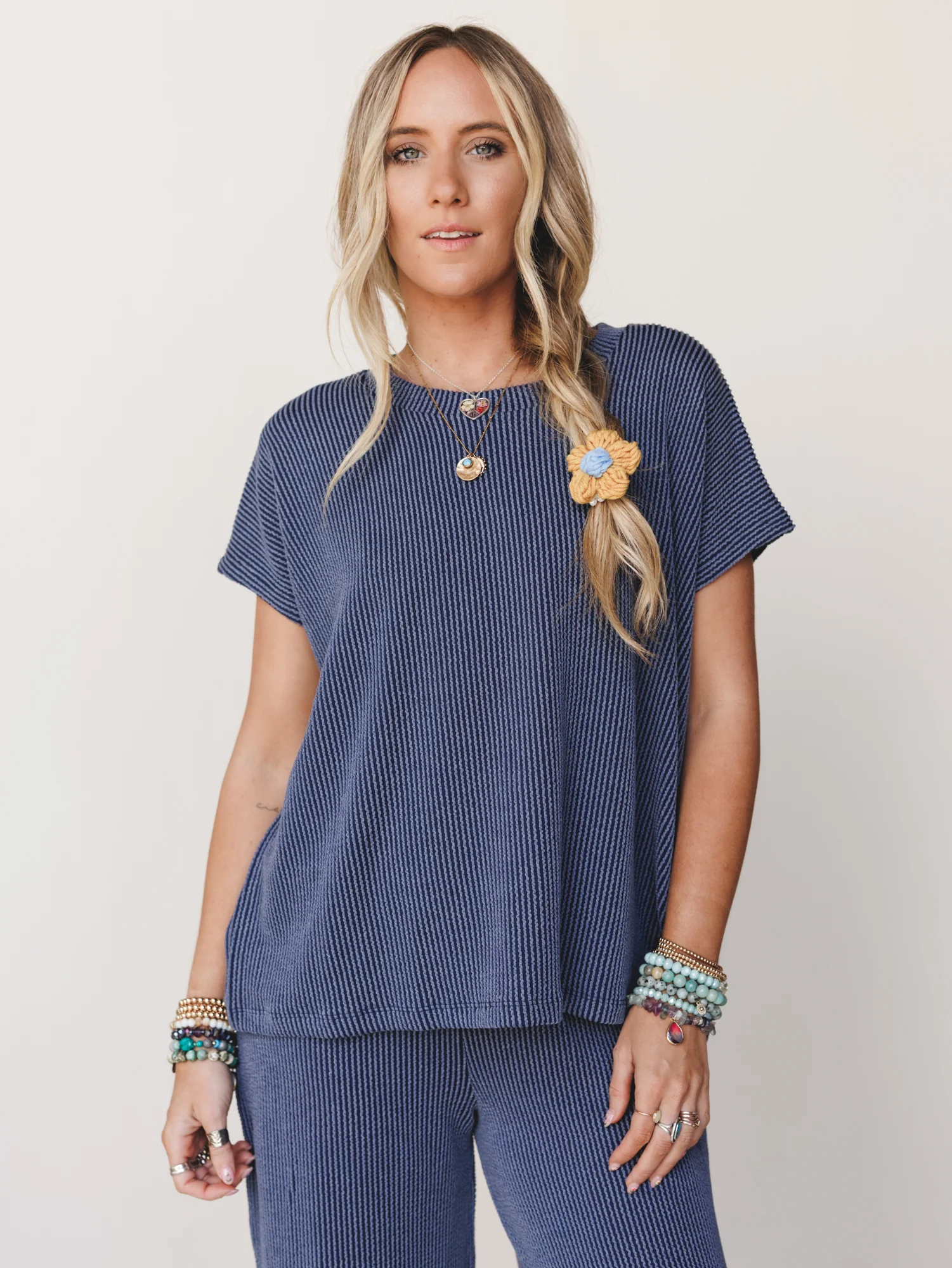 Set On It Pant And Tee Set - Navy - Image 4