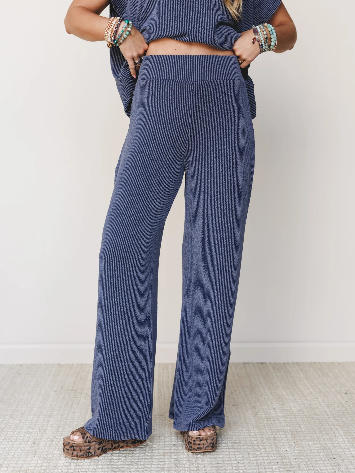 Set On It Pant And Tee Set - Navy - Image 5