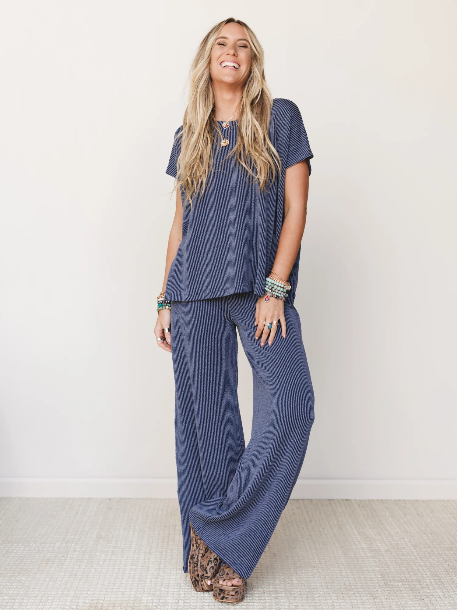 Set On It Pant And Tee Set - Navy - Image 6