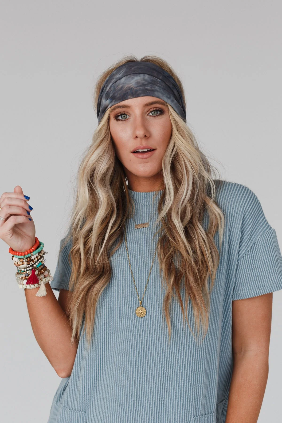 Shimmy Tie Dye Headband - Charcoal - Image 10