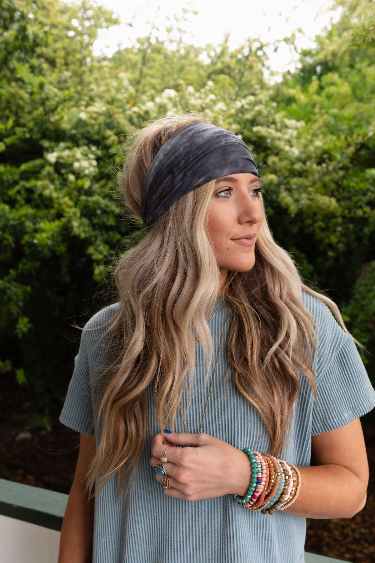 Shimmy Tie Dye Headband - Charcoal - Image 5