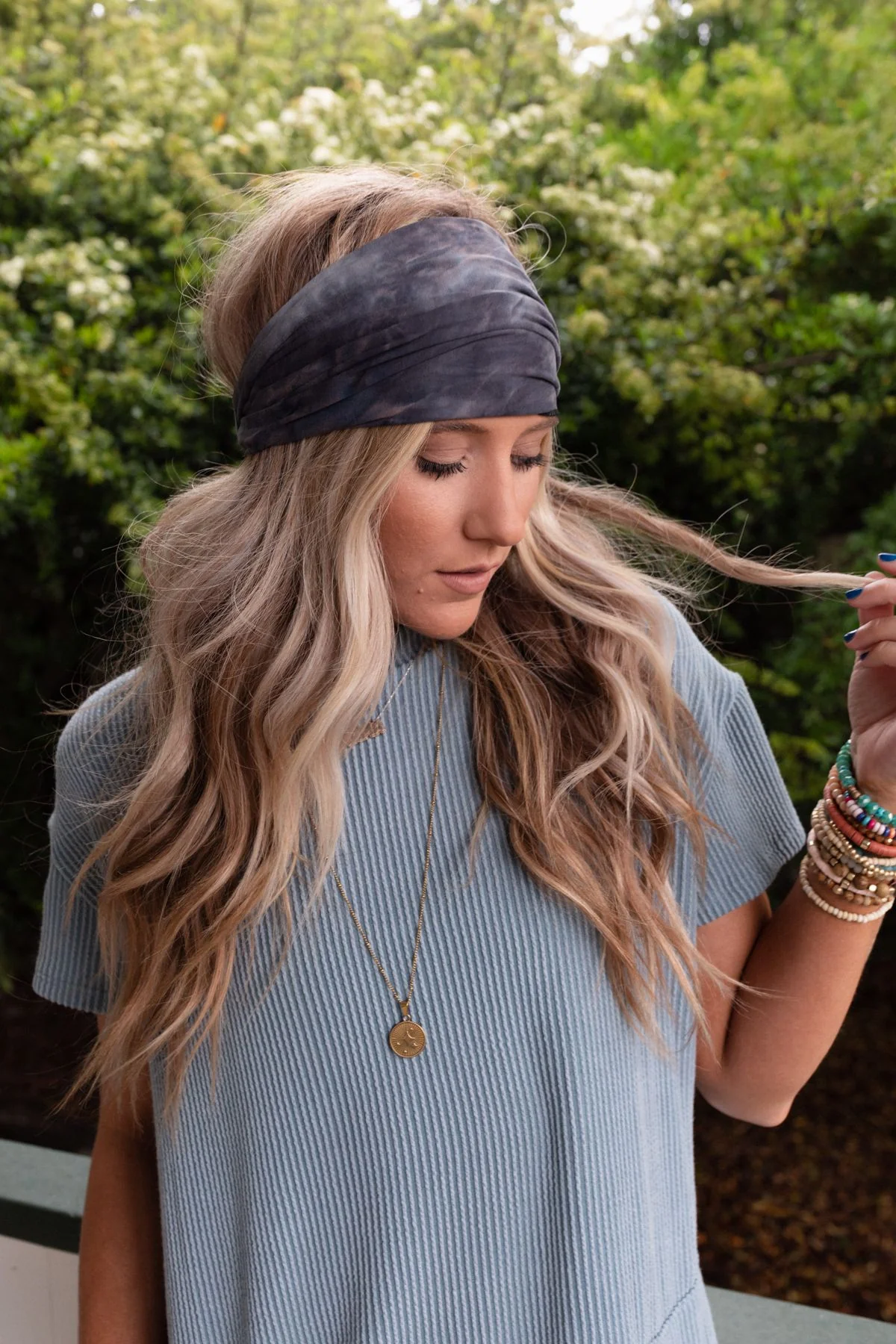 Shimmy Tie Dye Headband - Charcoal - Image 7