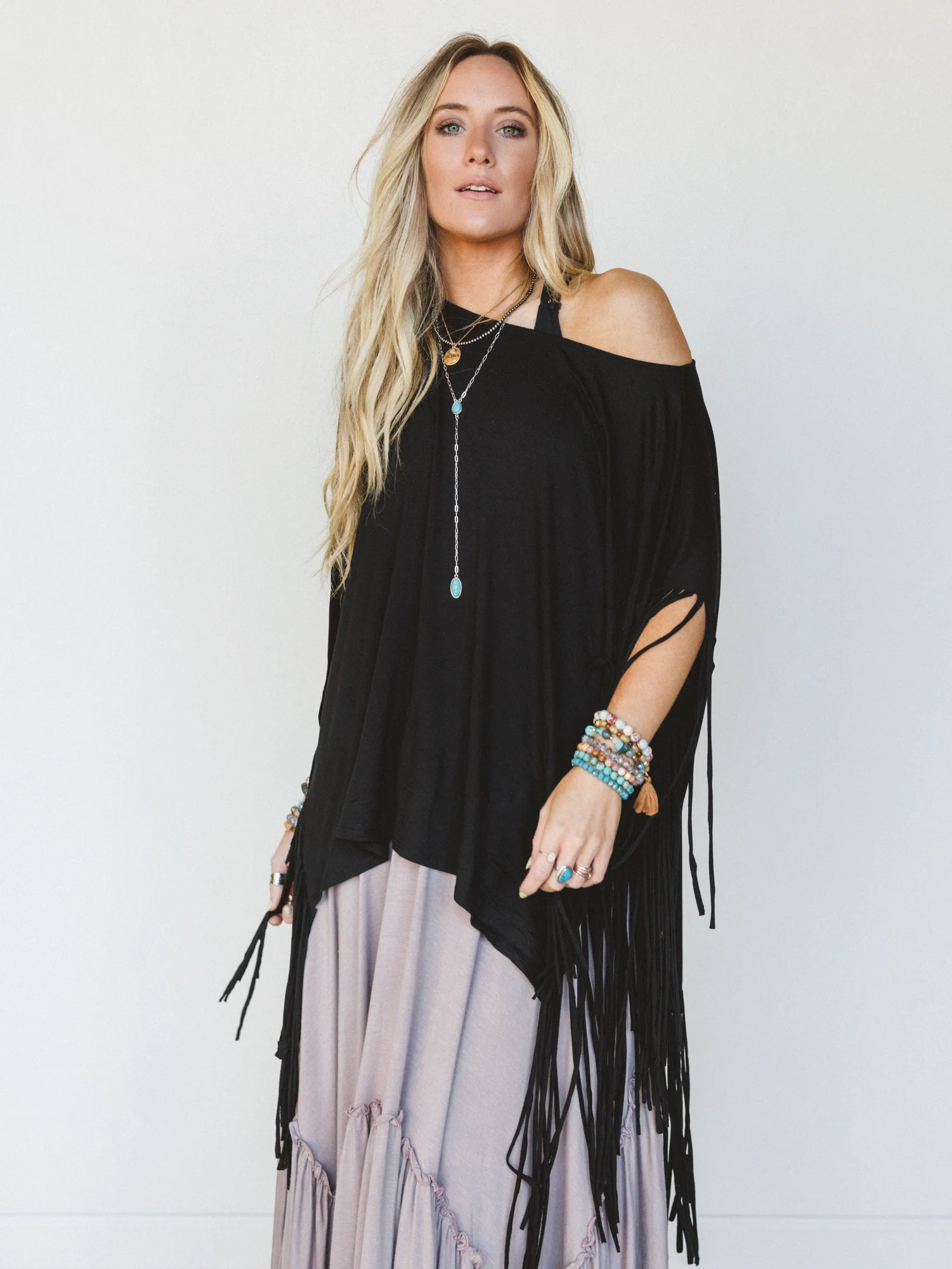 The Nest Showstopper Fringe Top - Black - Image 3