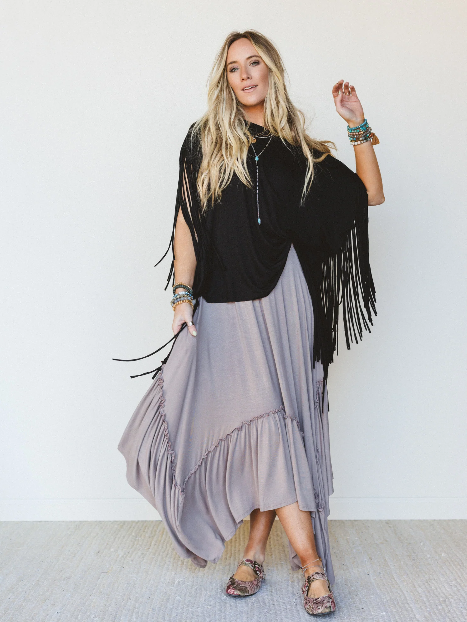 The Nest Showstopper Fringe Top - Black - Image 6