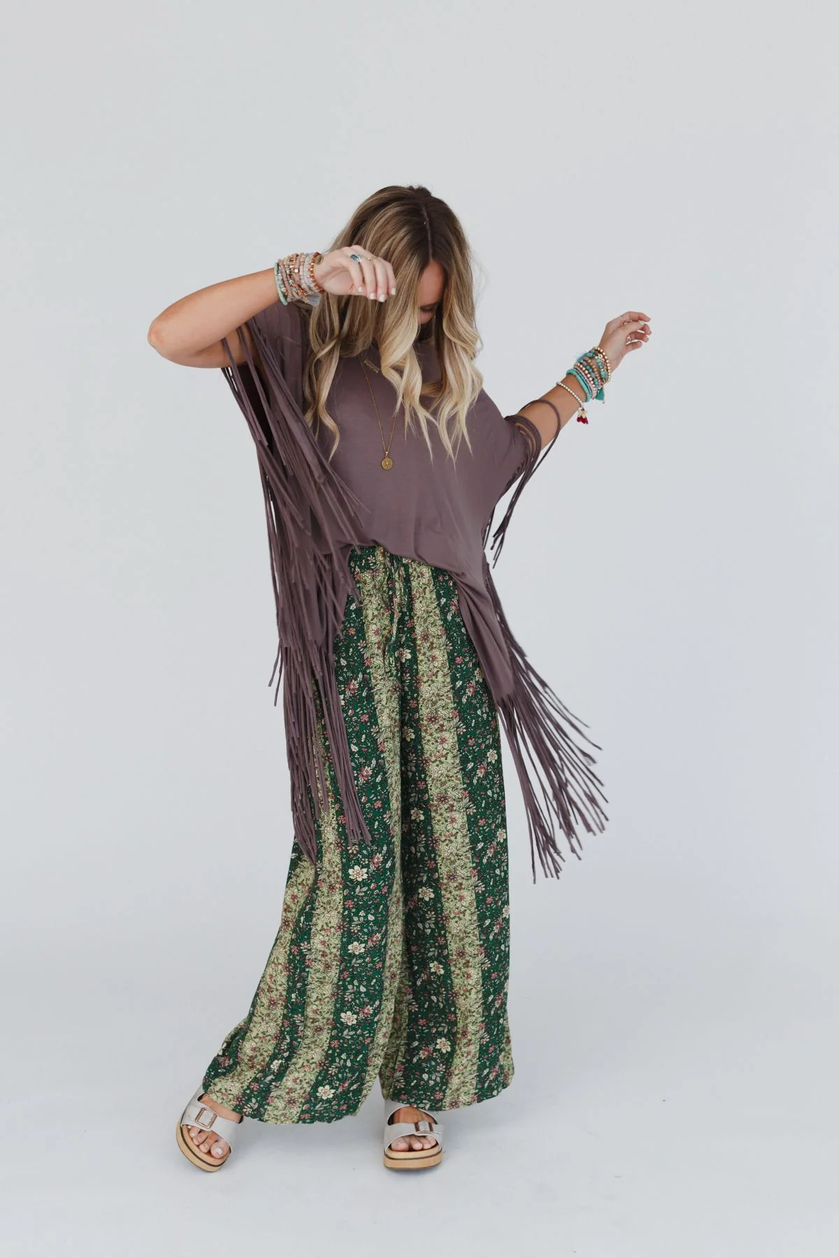 The Nest Showstopper Fringe Top - Mocha - Image 4