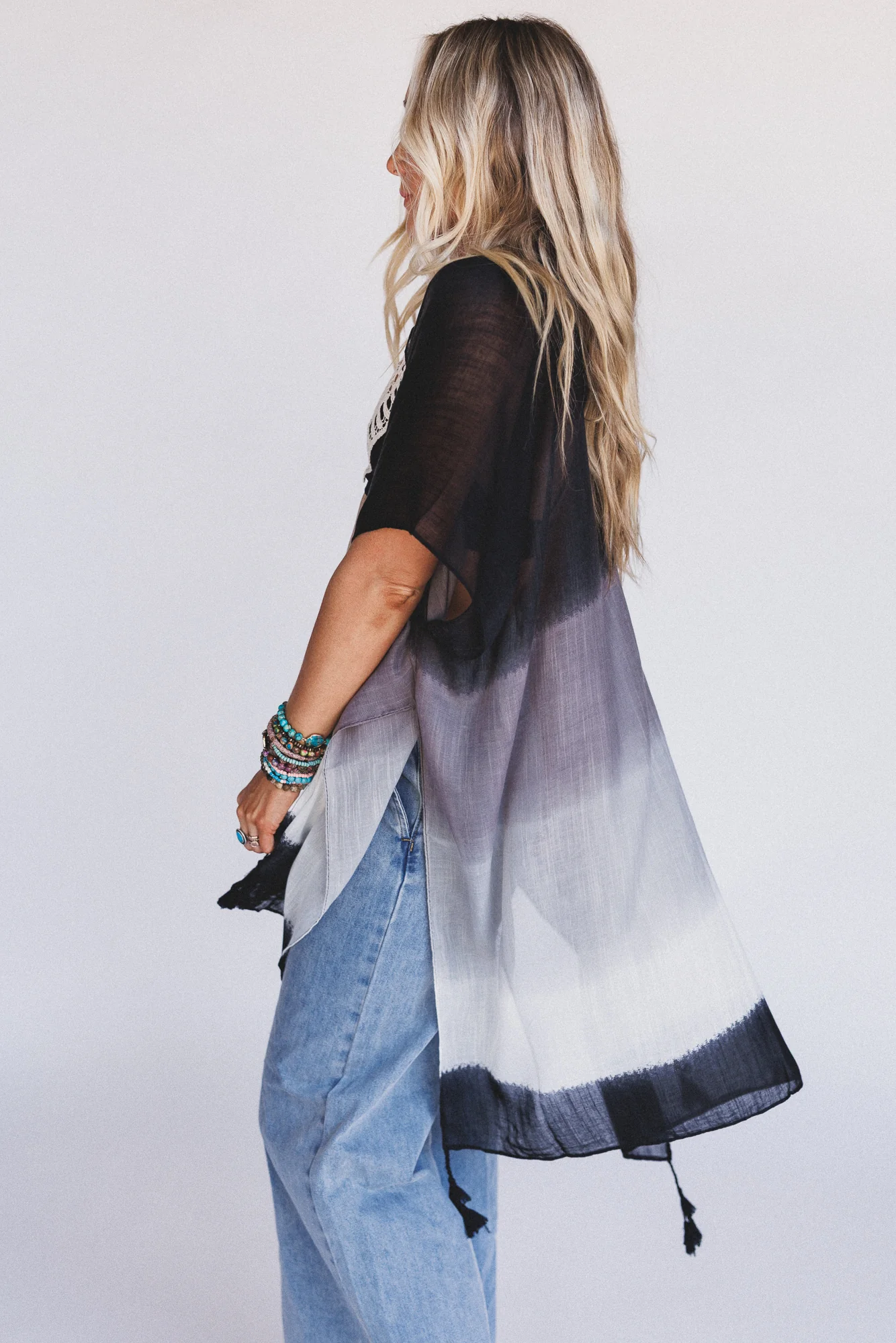 Sienna Soul Ombre Kimono - Black - Image 4