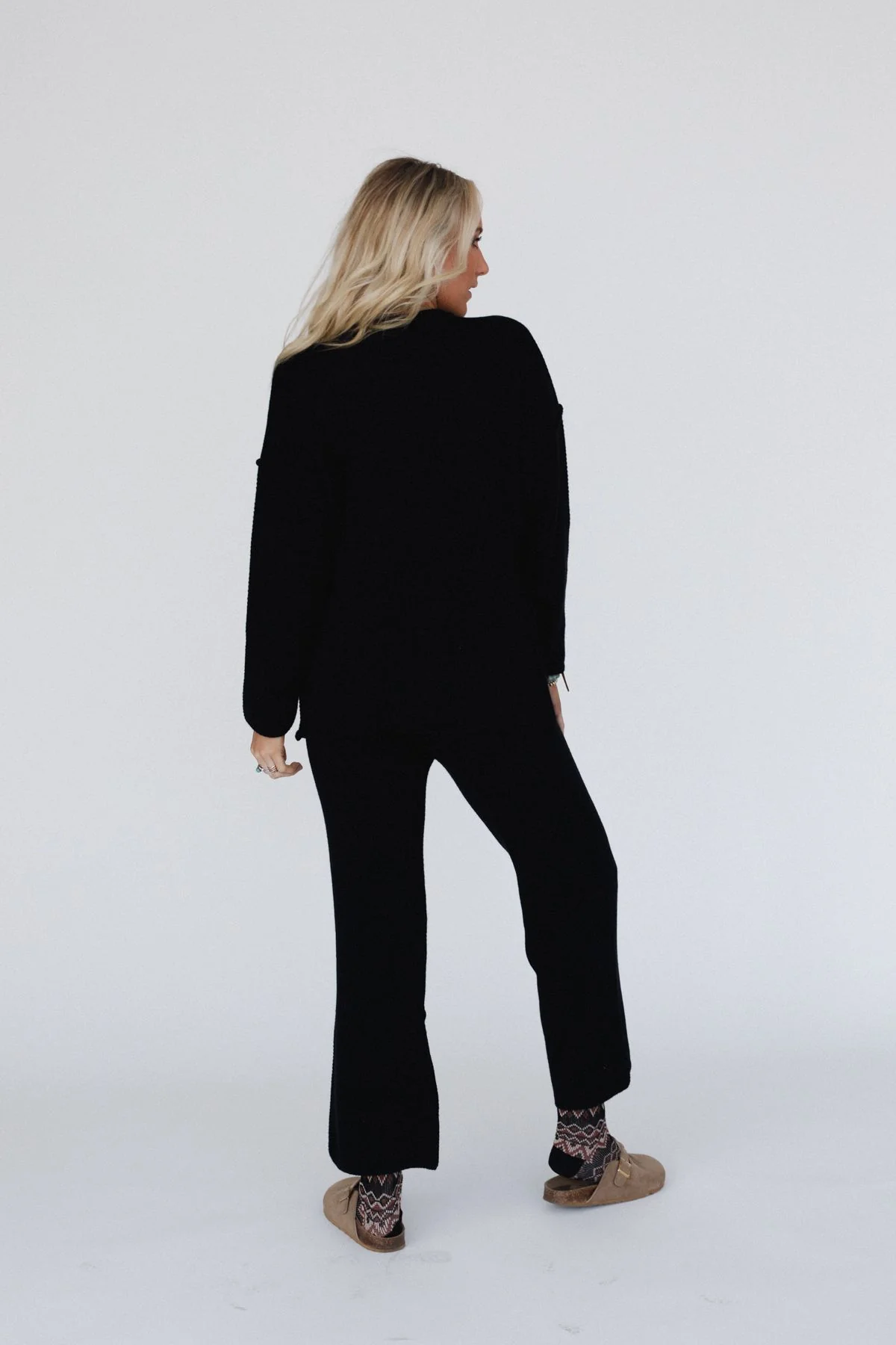 Sierra Slumber Waffle Knit Set - Black - Image 3