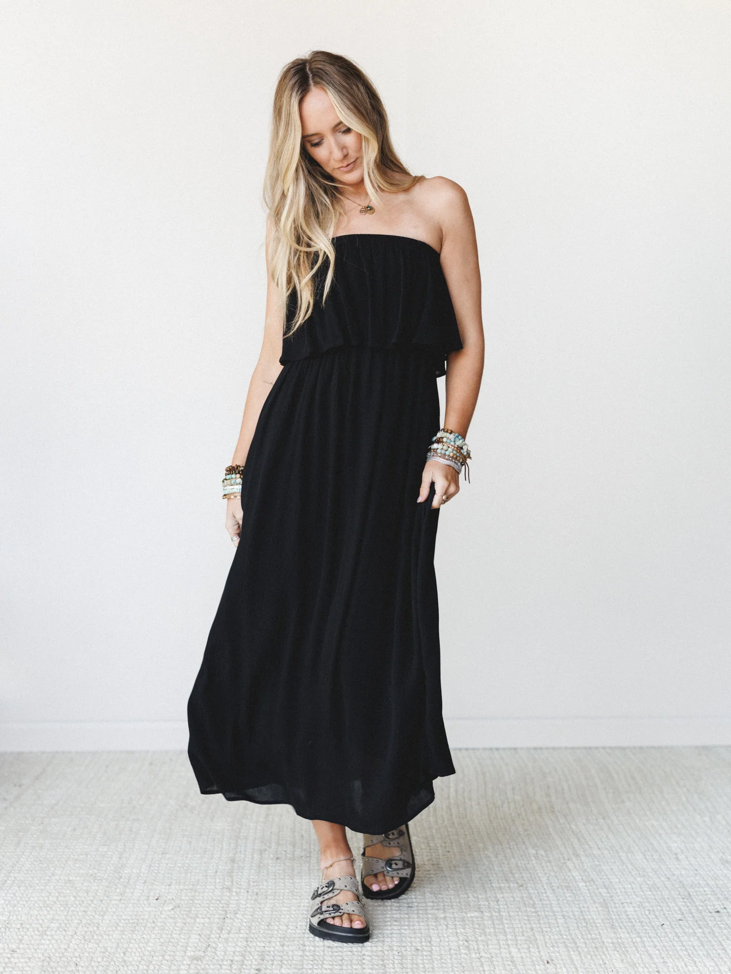 Sierra Strapless Maxi Dress - Black
