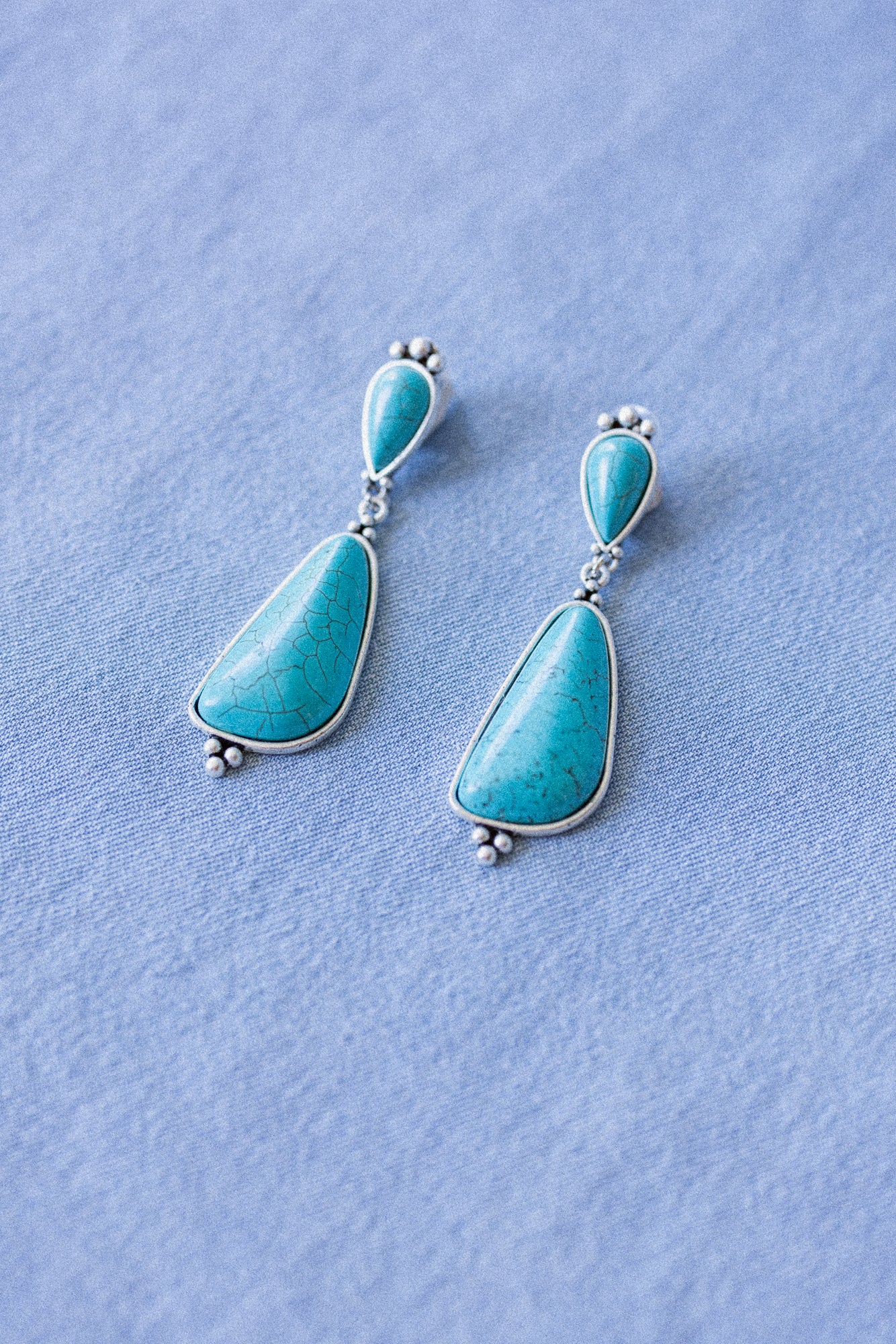 Silver Bayou Earrings - Turquoise - Image 3