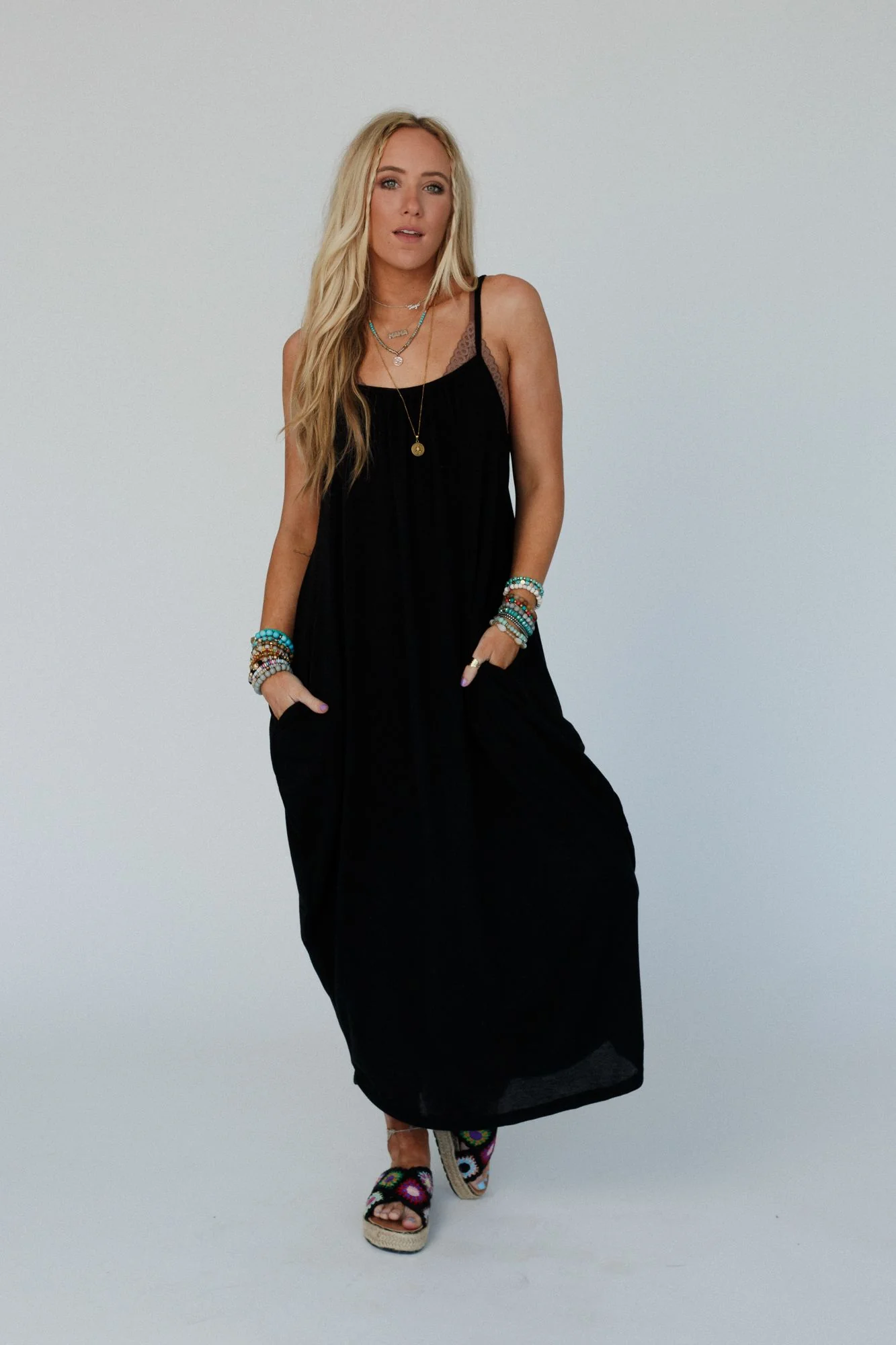 The Nest Simple Serene Maxi Dress - Black - Image 3