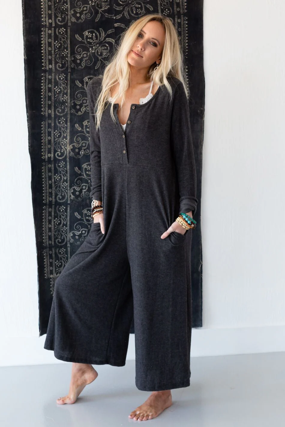 Simply Comfort Jumpsuit - Dark Gray - Image 6